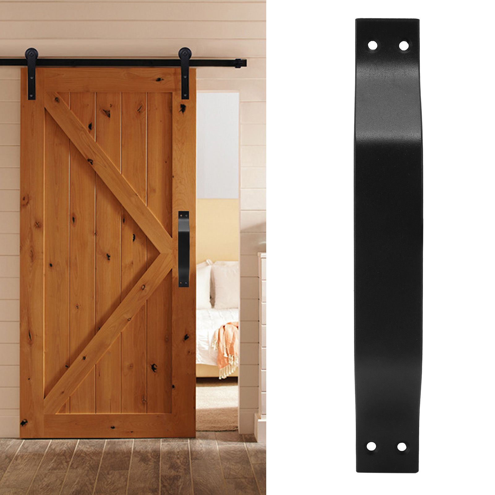 Barn Door Handle Carbon Steel Garage Door Handle for Wooden Fence Door Outdoor view 12