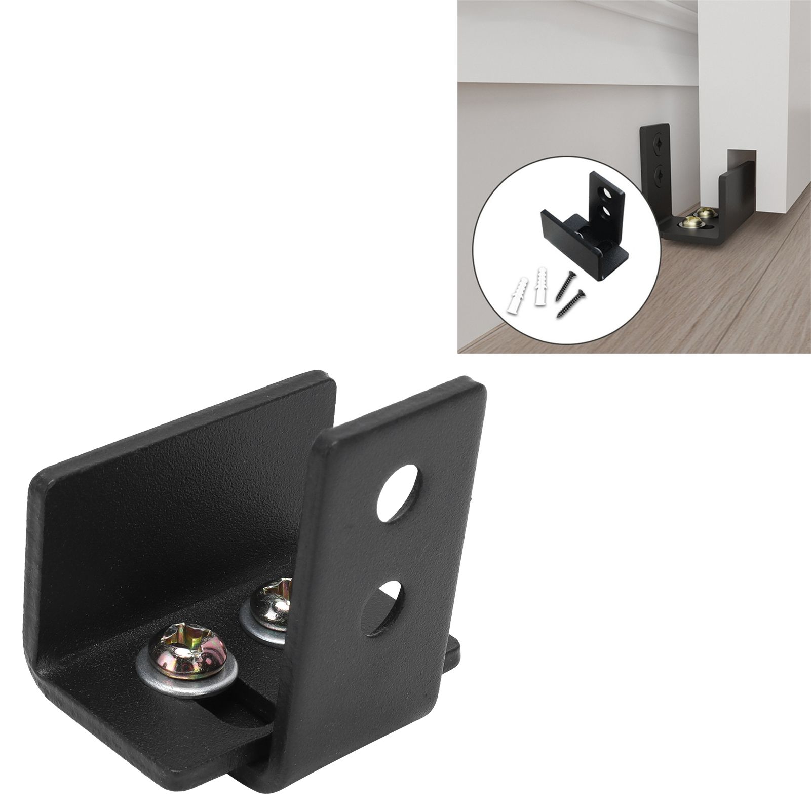 Barn Door Floor Guide Kit Carbon Steel Slotted Sliding Door Bottom Guide view 12
