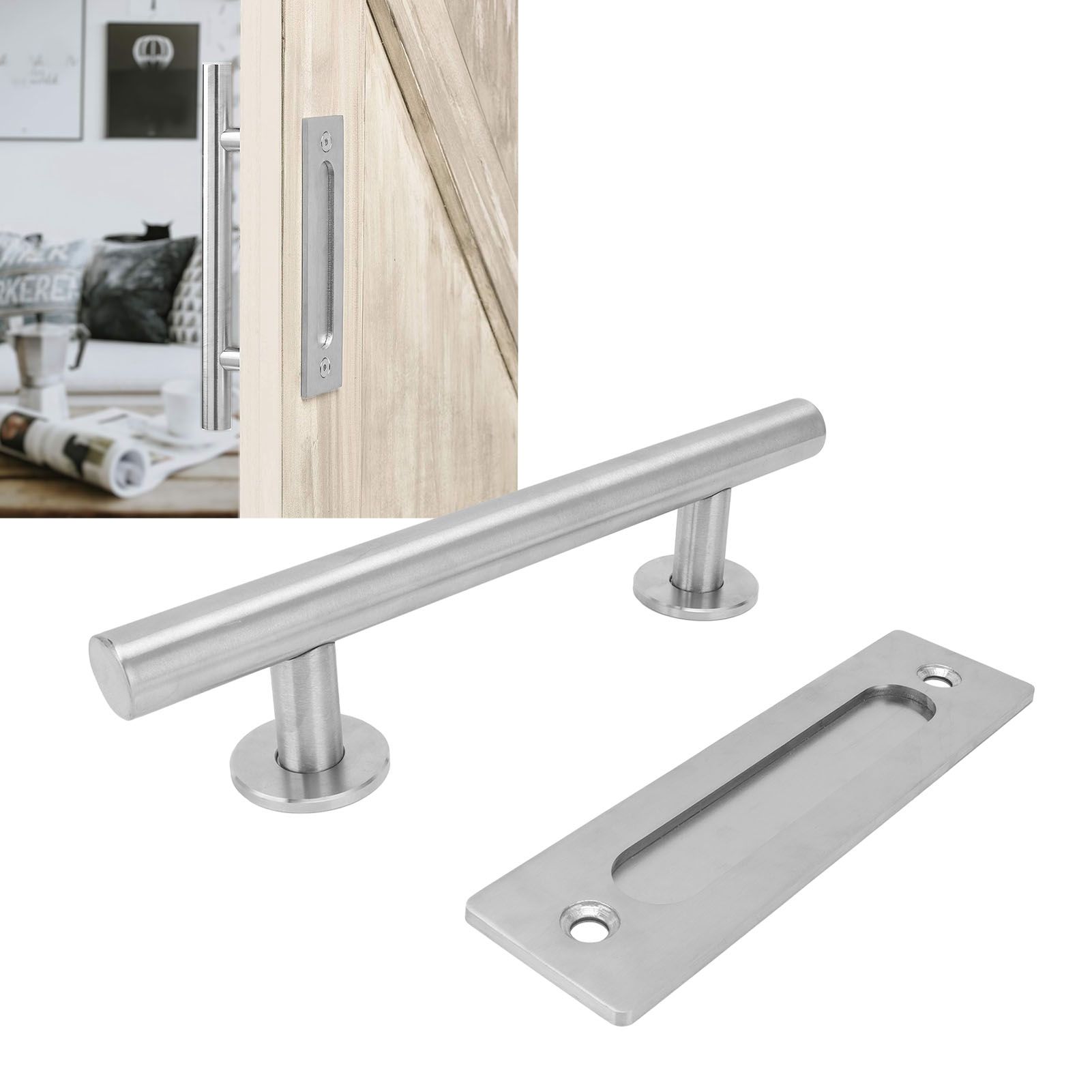 Barn Door Handle Stainless Steel DoubleSide Pull Handle for Door Garage Barn view 11