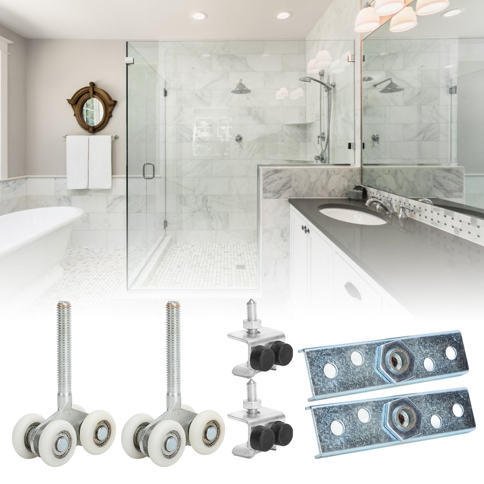2Set Glass Door Rollers Runners Shower Door Suspension Wheel Accessory view 11