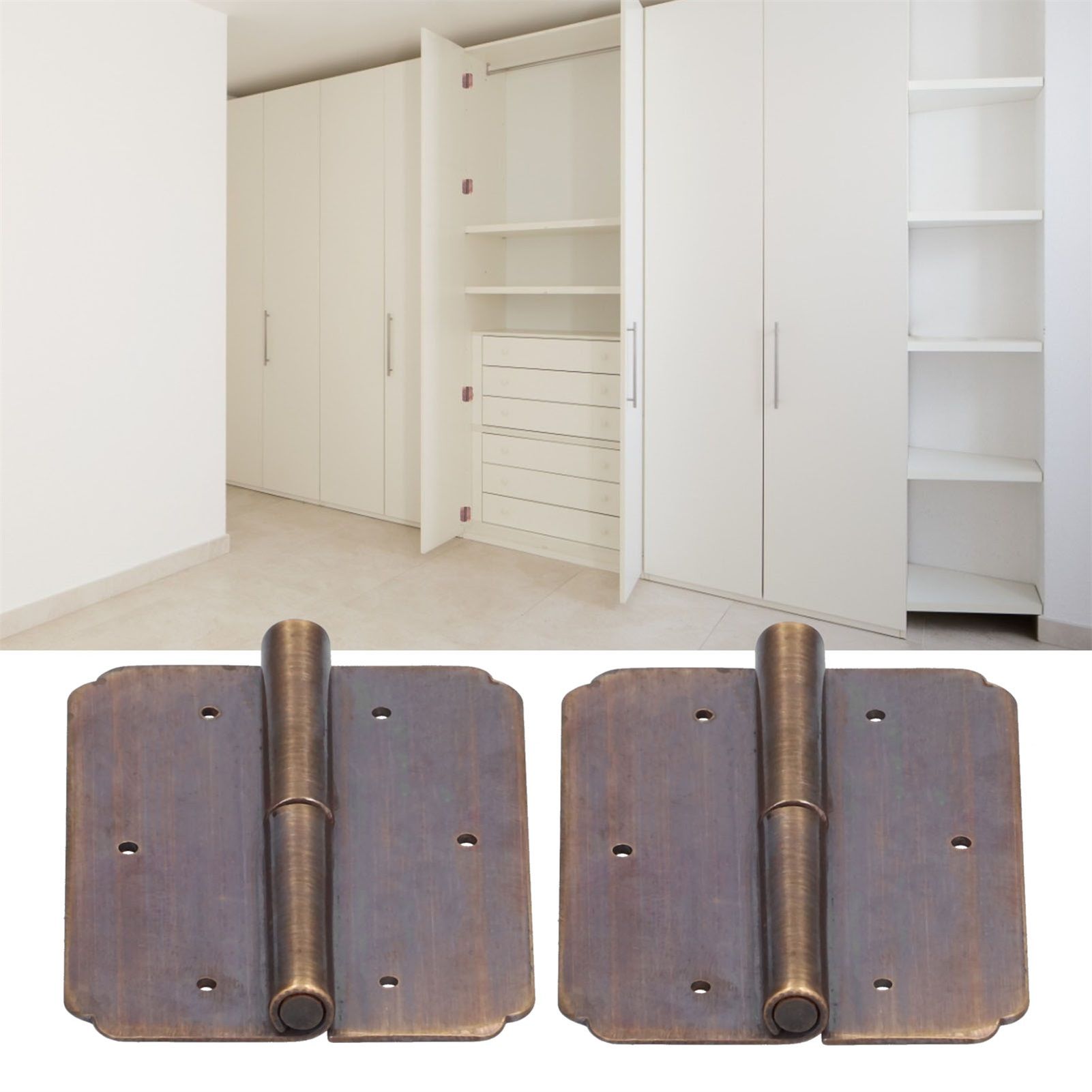 2Set Square Hinge 6cm Chinese Antique Cabinet Hinge Furniture Hardware Accessories view 12