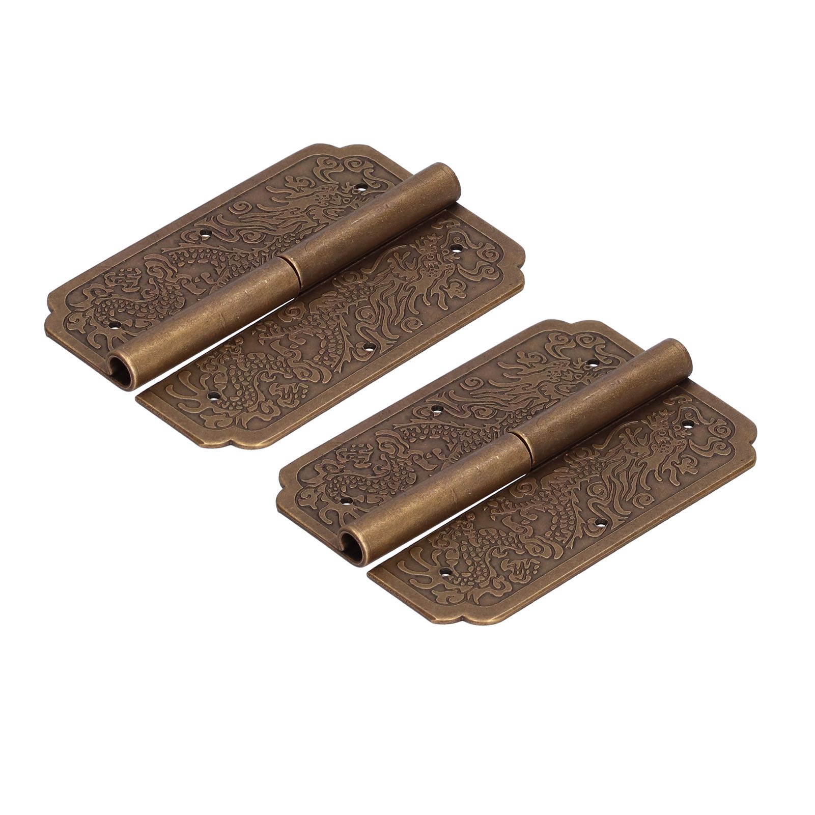 2Set Furniture Hinge Retro Antique Brass Hinges Hardwares for Cabinet Jewelry Box view 3
