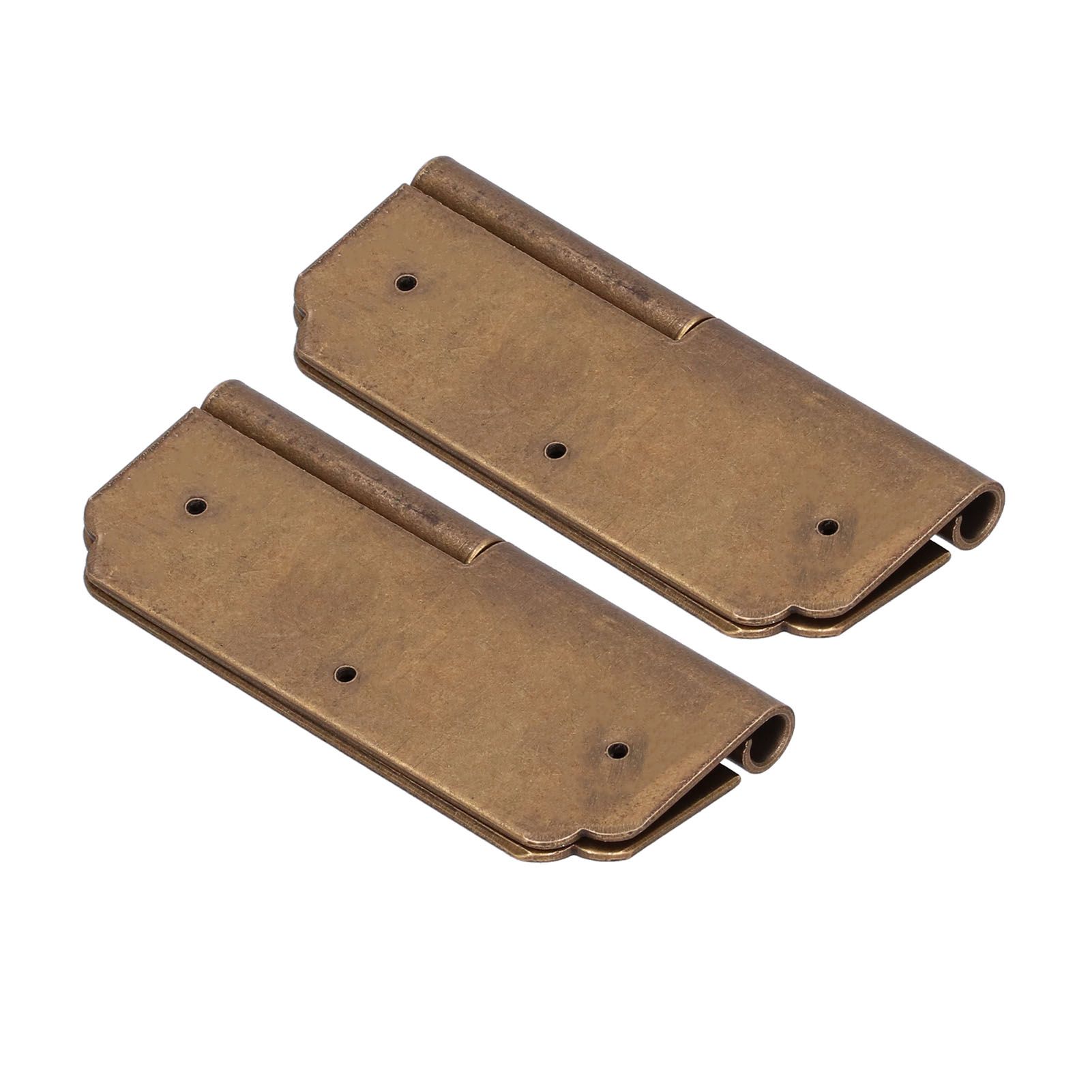 2Set Furniture Hinge Retro Antique Brass Hinges Hardwares for Cabinet Jewelry Box view 5