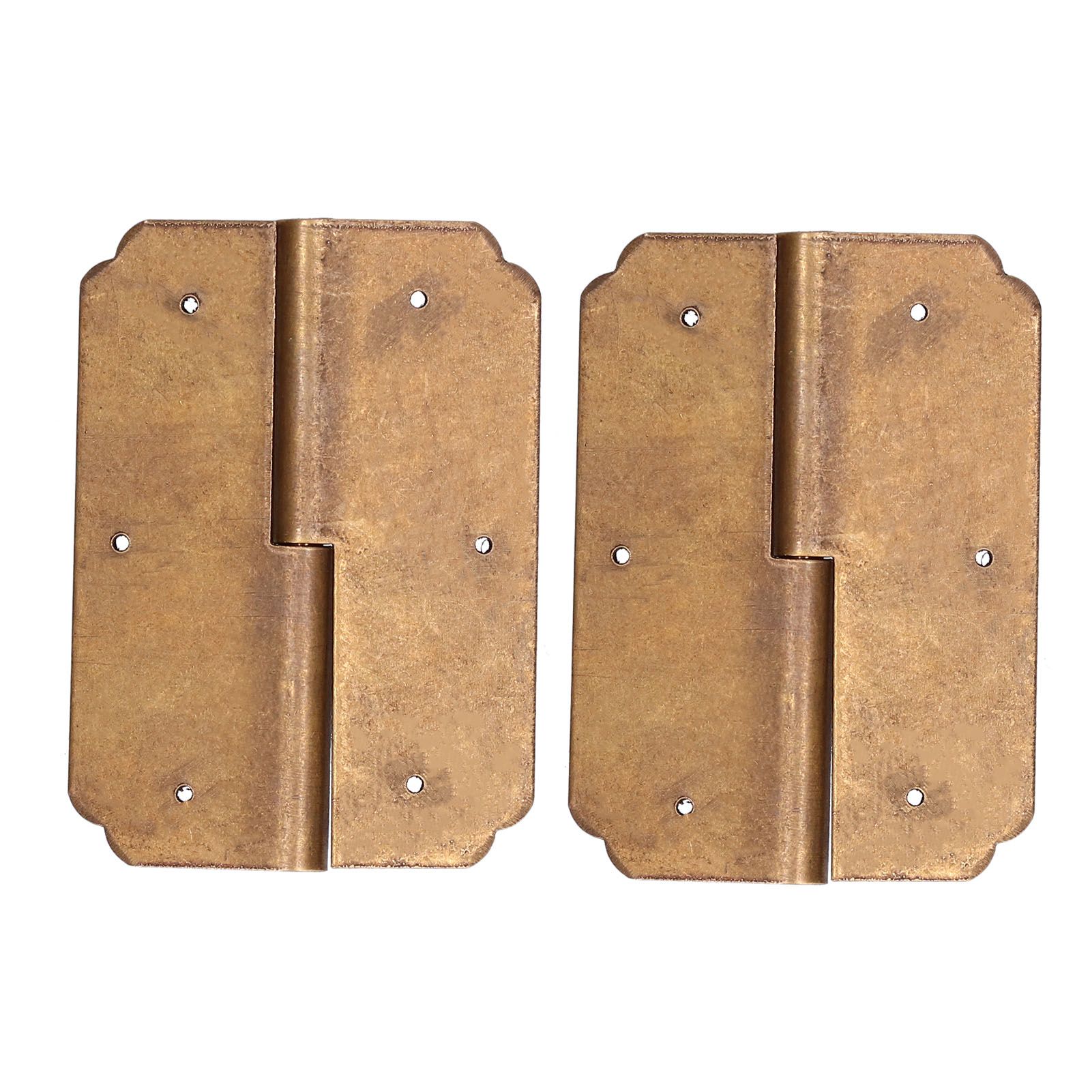 2Set Furniture Hinge Retro Antique Brass Hinges Hardwares for Cabinet Jewelry Box view 8