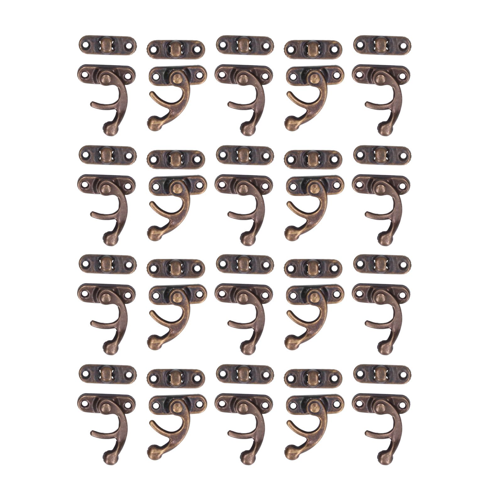 20Set Antique Latch Aluminum Alloy Hook Hasp Horn Lock for Jewelry Box Luggage — image 1