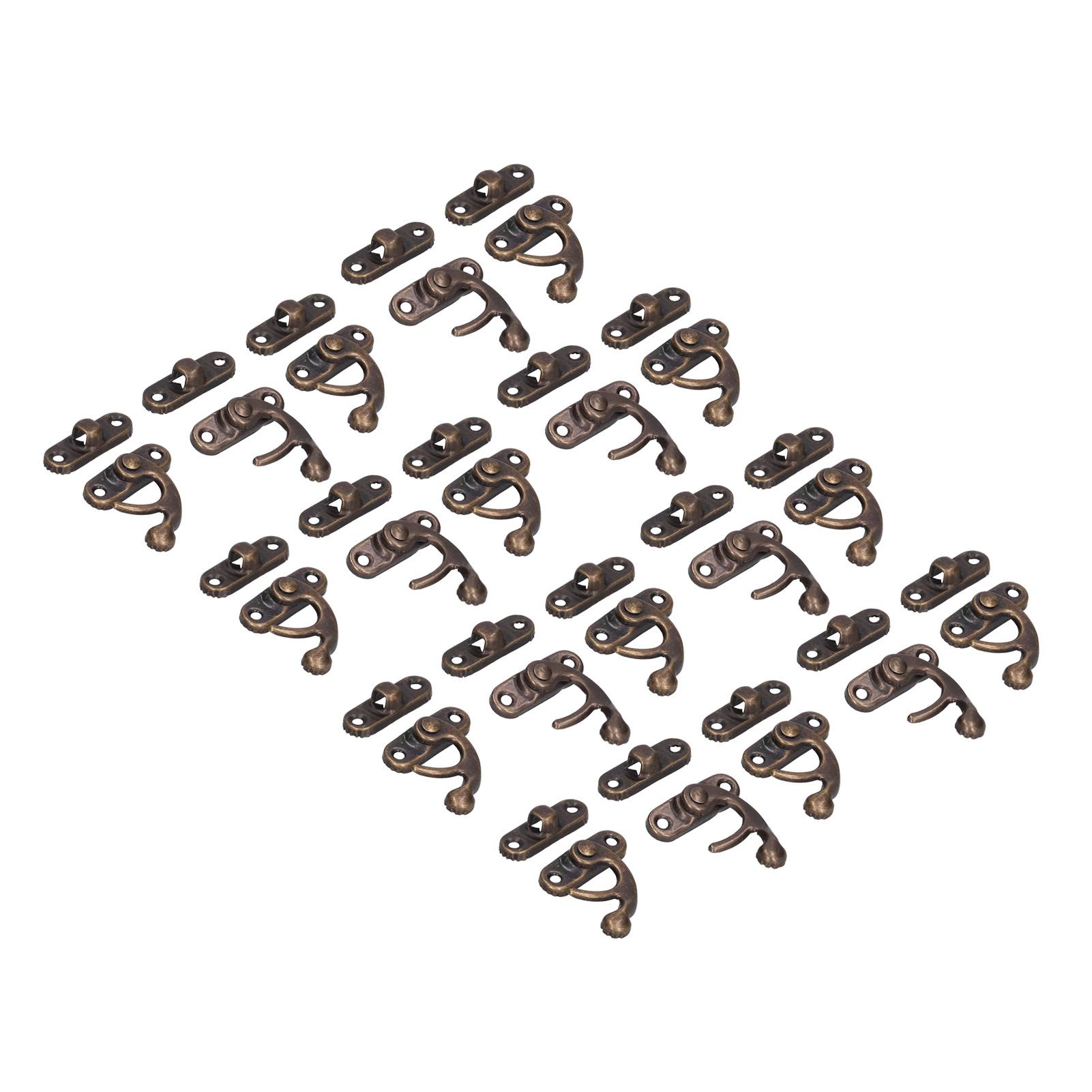 20Set Antique Latch Aluminum Alloy Hook Hasp Horn Lock for Jewelry Box Luggage view 4