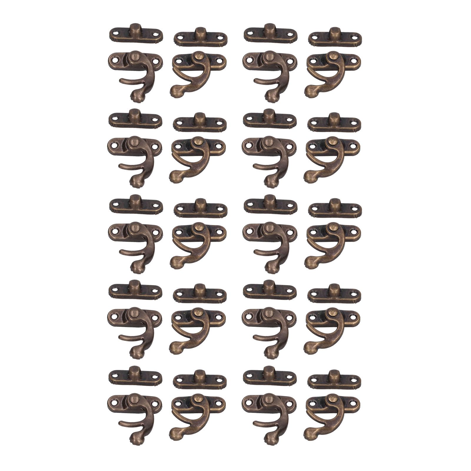 20Set Antique Latch Aluminum Alloy Hook Hasp Horn Lock for Jewelry Box Luggage view 8