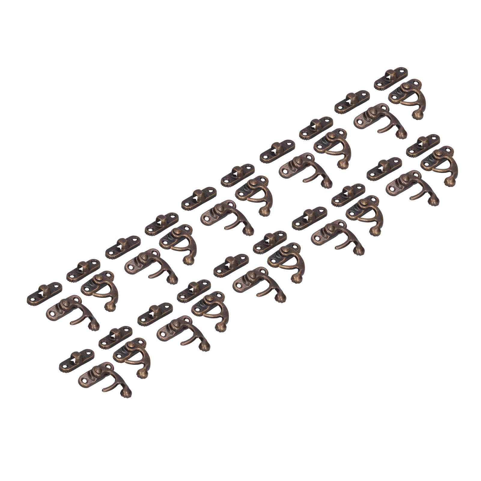 20Set Antique Latch Aluminum Alloy Hook Hasp Horn Lock for Jewelry Box Luggage view 9