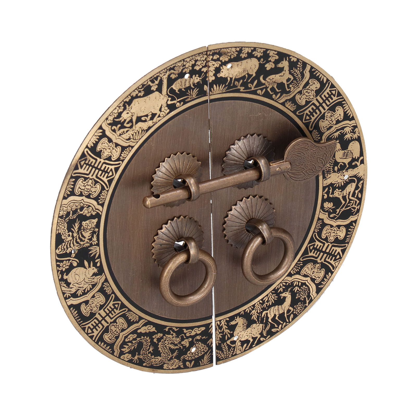 Round Shape Brass Cabinet Handle Double Doors Knob Furniture Handle for