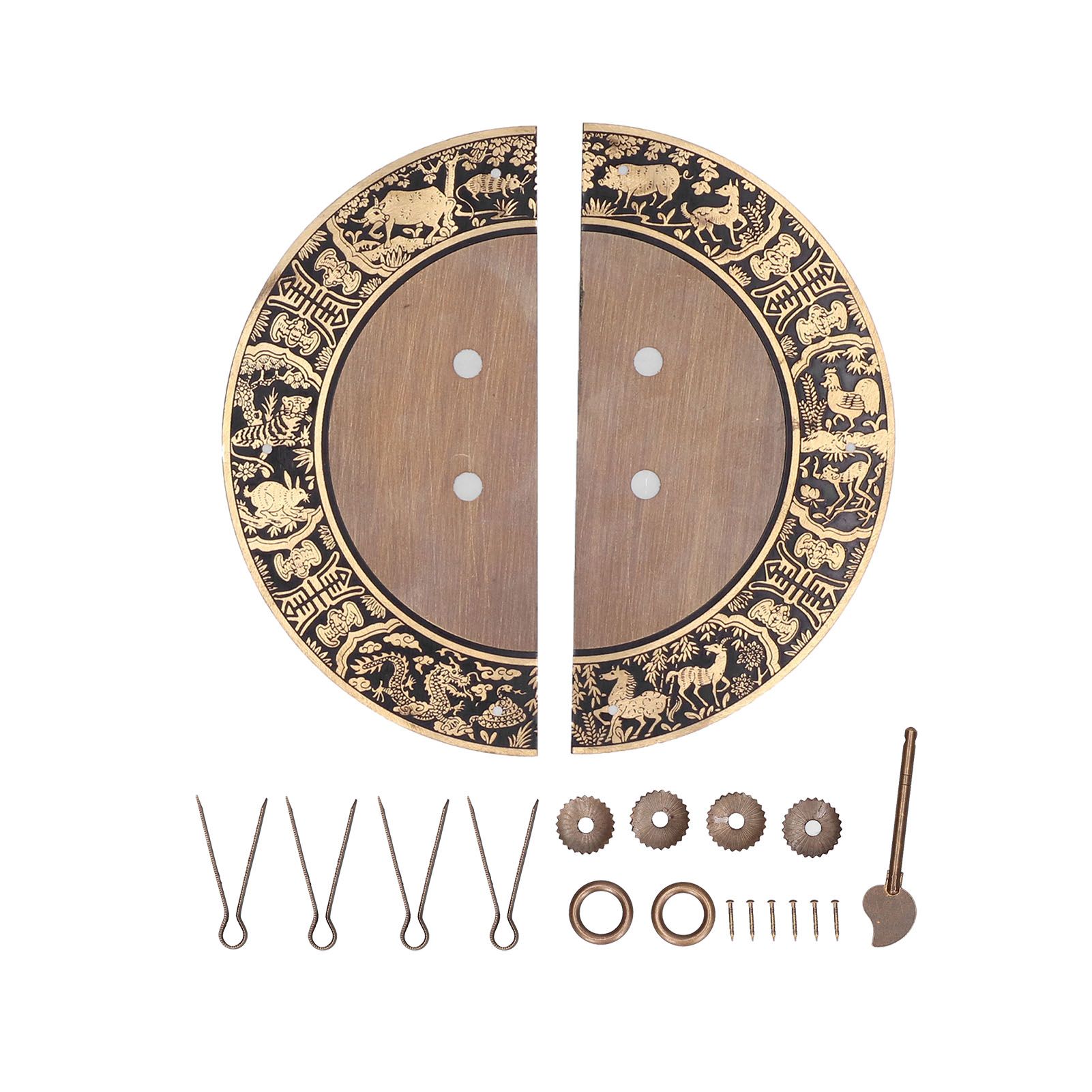 Round Shape Brass Cabinet Handle Double Doors Knob Furniture Handle for view 2