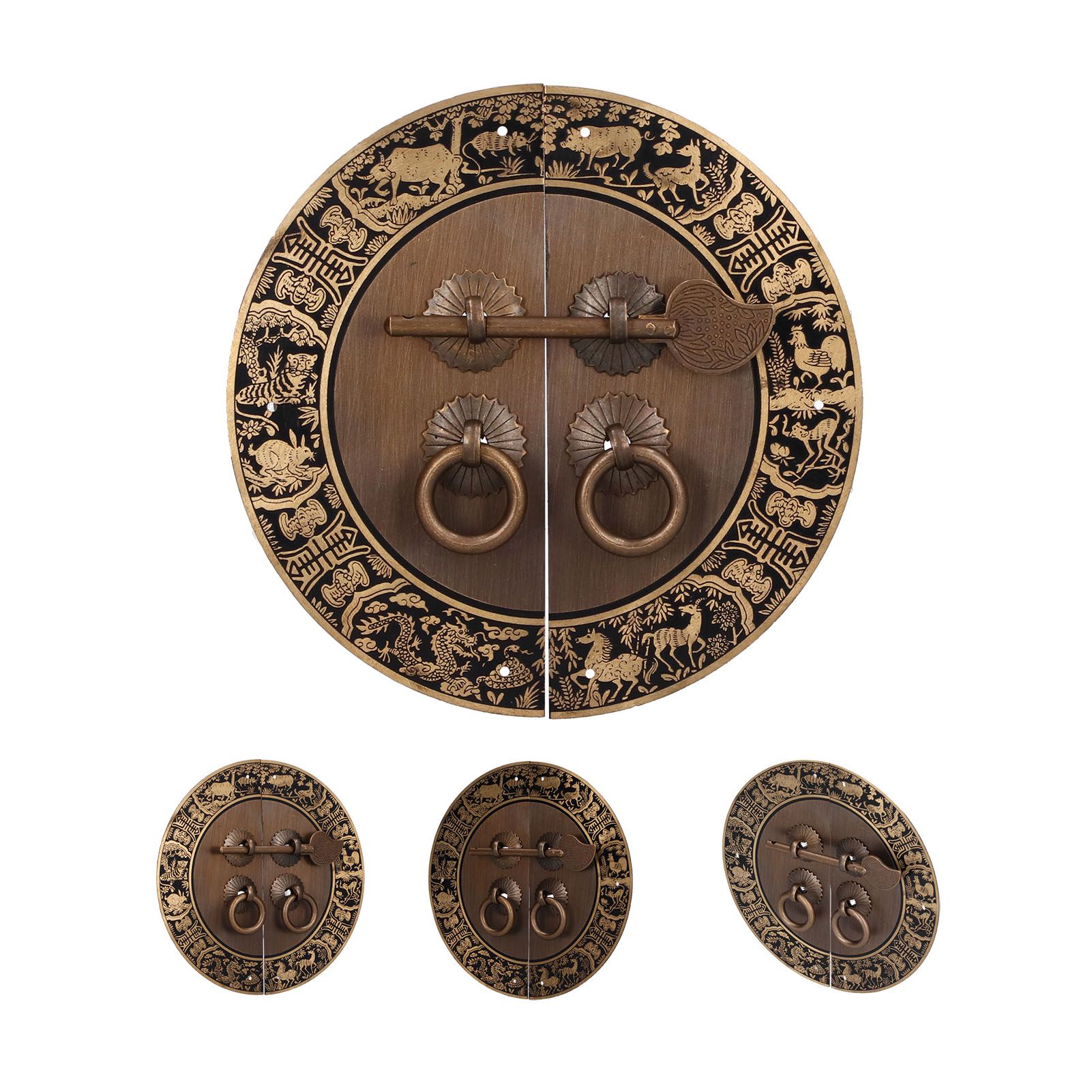 Round Shape Brass Cabinet Handle Double Doors Knob Furniture Handle for view 7