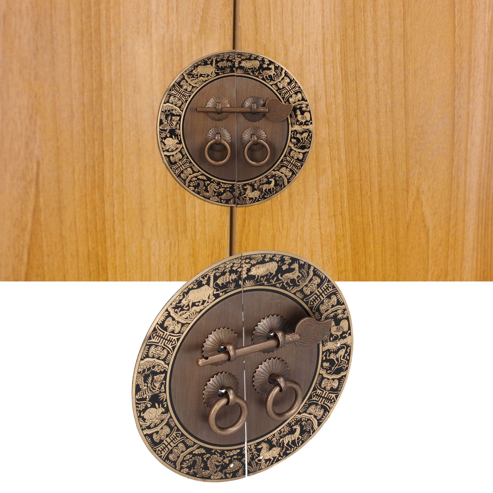 Round Shape Brass Cabinet Handle Double Doors Knob Furniture Handle for view 11