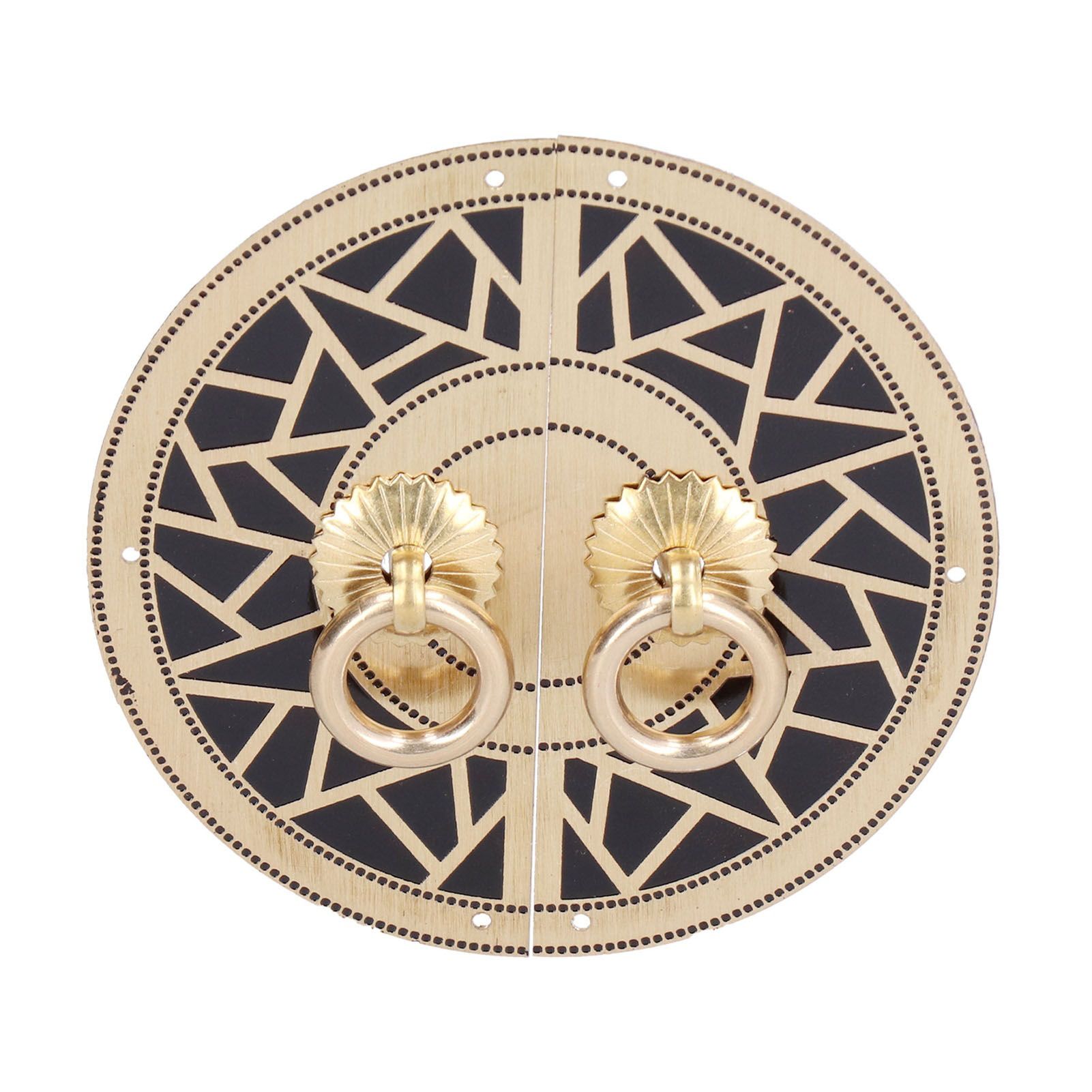 Chinese Antique Cabinet Handle Brass Circular Plaid Bookcase Knob for Wardrobe