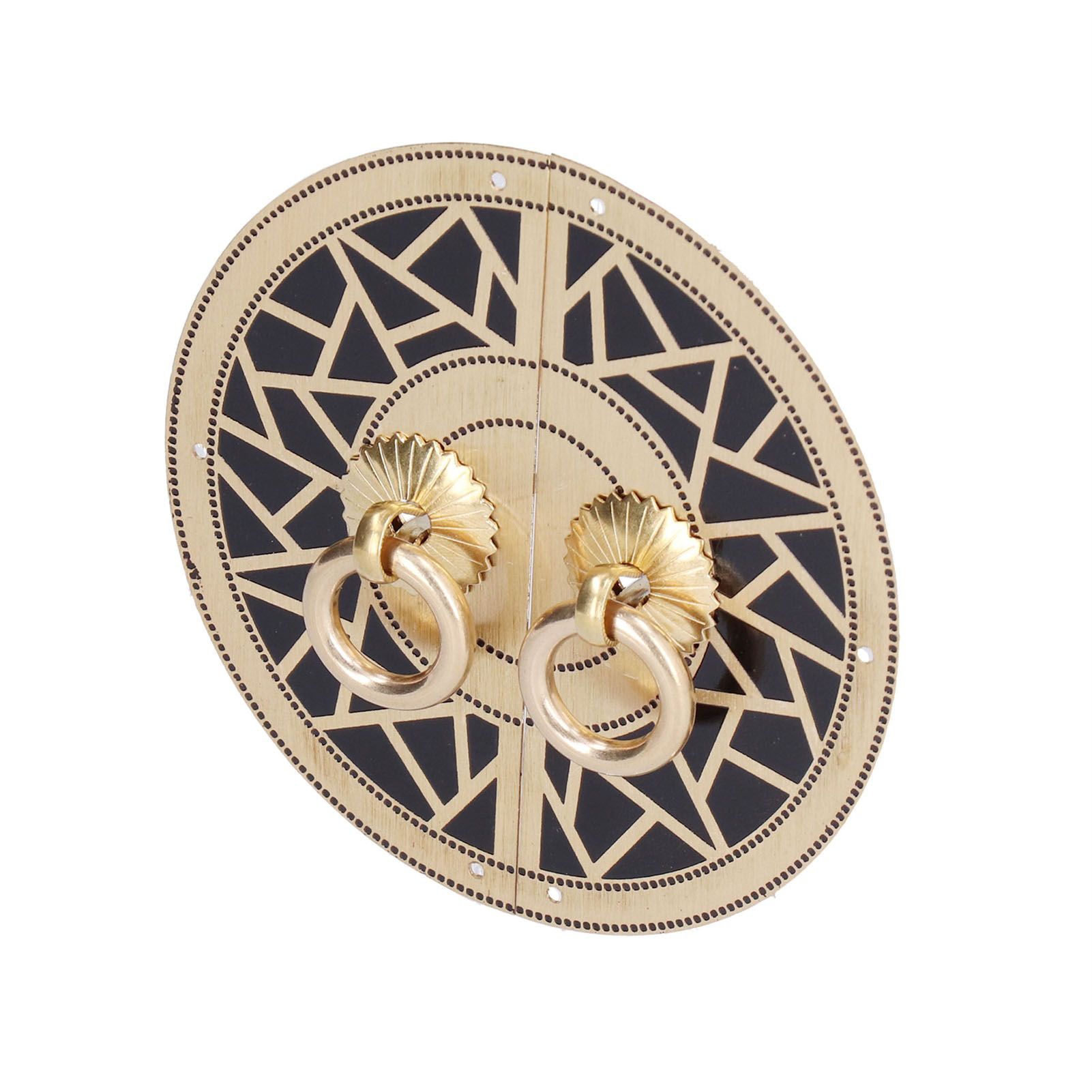 Chinese Antique Cabinet Handle Brass Circular Plaid Bookcase Knob for Wardrobe view 3