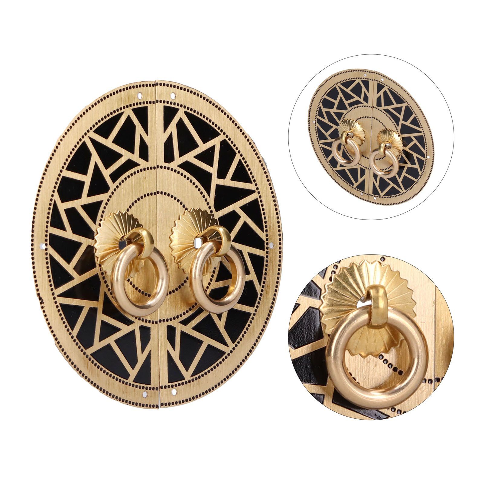 Chinese Antique Cabinet Handle Brass Circular Plaid Bookcase Knob for Wardrobe view 10