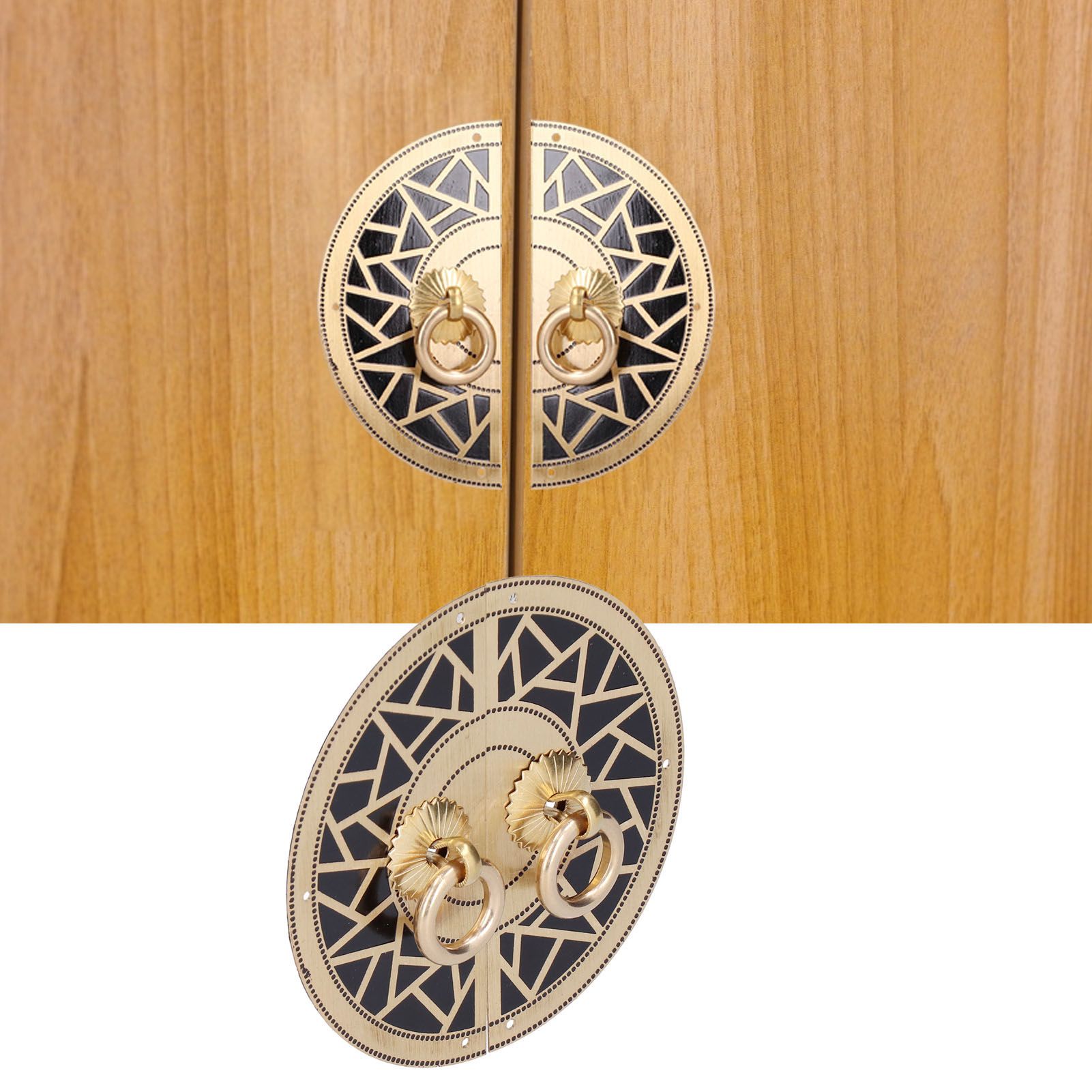 Chinese Antique Cabinet Handle Brass Circular Plaid Bookcase Knob for Wardrobe view 11
