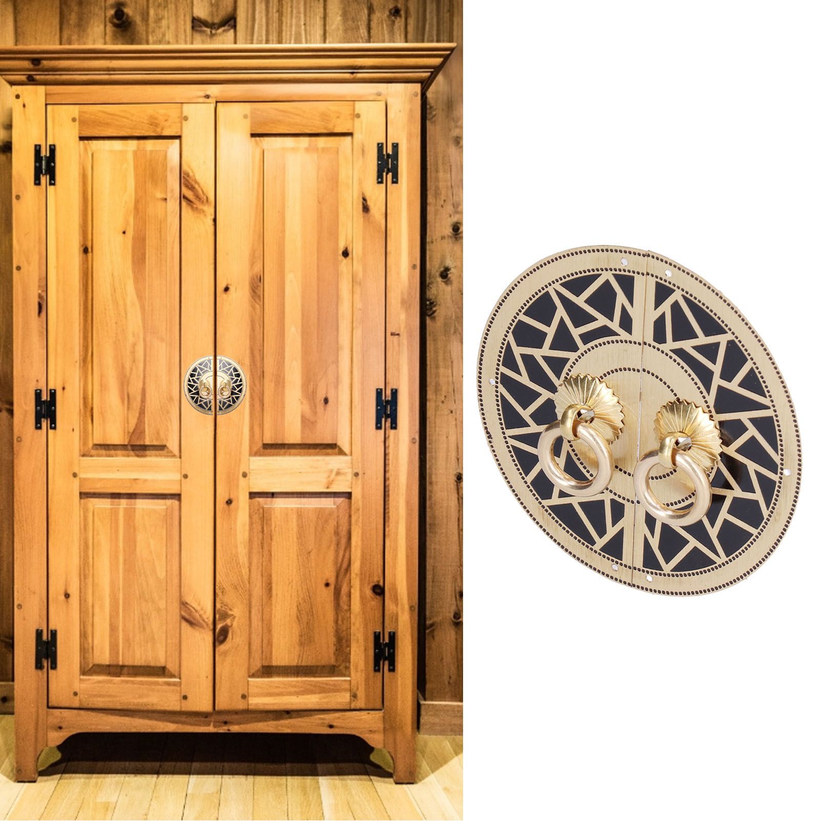 Chinese Antique Cabinet Handle Brass Circular Plaid Bookcase Knob for Wardrobe view 12