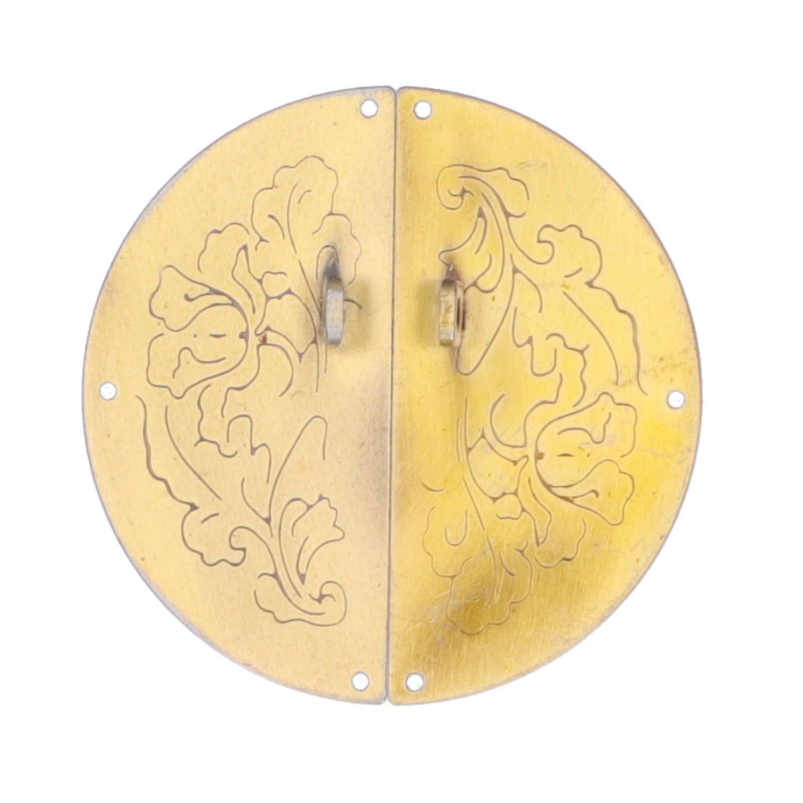 Retro Round Plate Pull Handle Cabinet Wardrobe Double Door Ring Pull for Home Door