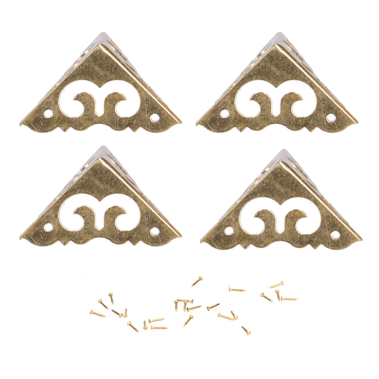 4Set Box Corner Protector Brass Luggage Edge Safety Guard Cover Hardware Accessory view 2