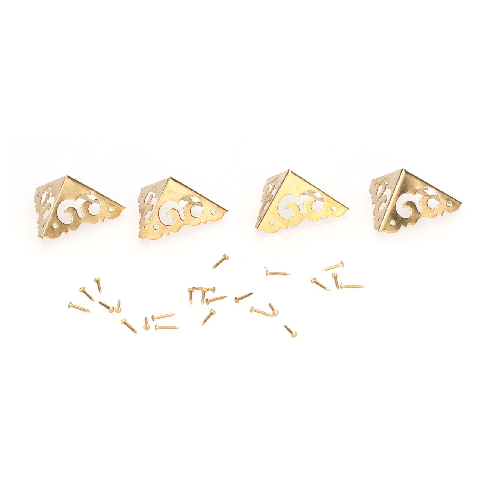4Set Box Corner Protector Brass Luggage Edge Safety Guard Cover Hardware Accessory view 3