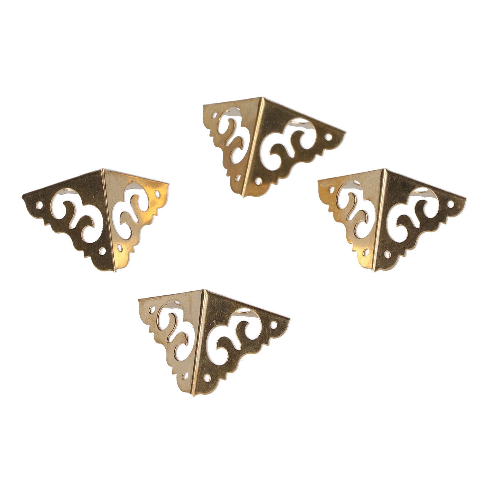 4Set Box Corner Protector Brass Luggage Edge Safety Guard Cover Hardware Accessory view 5