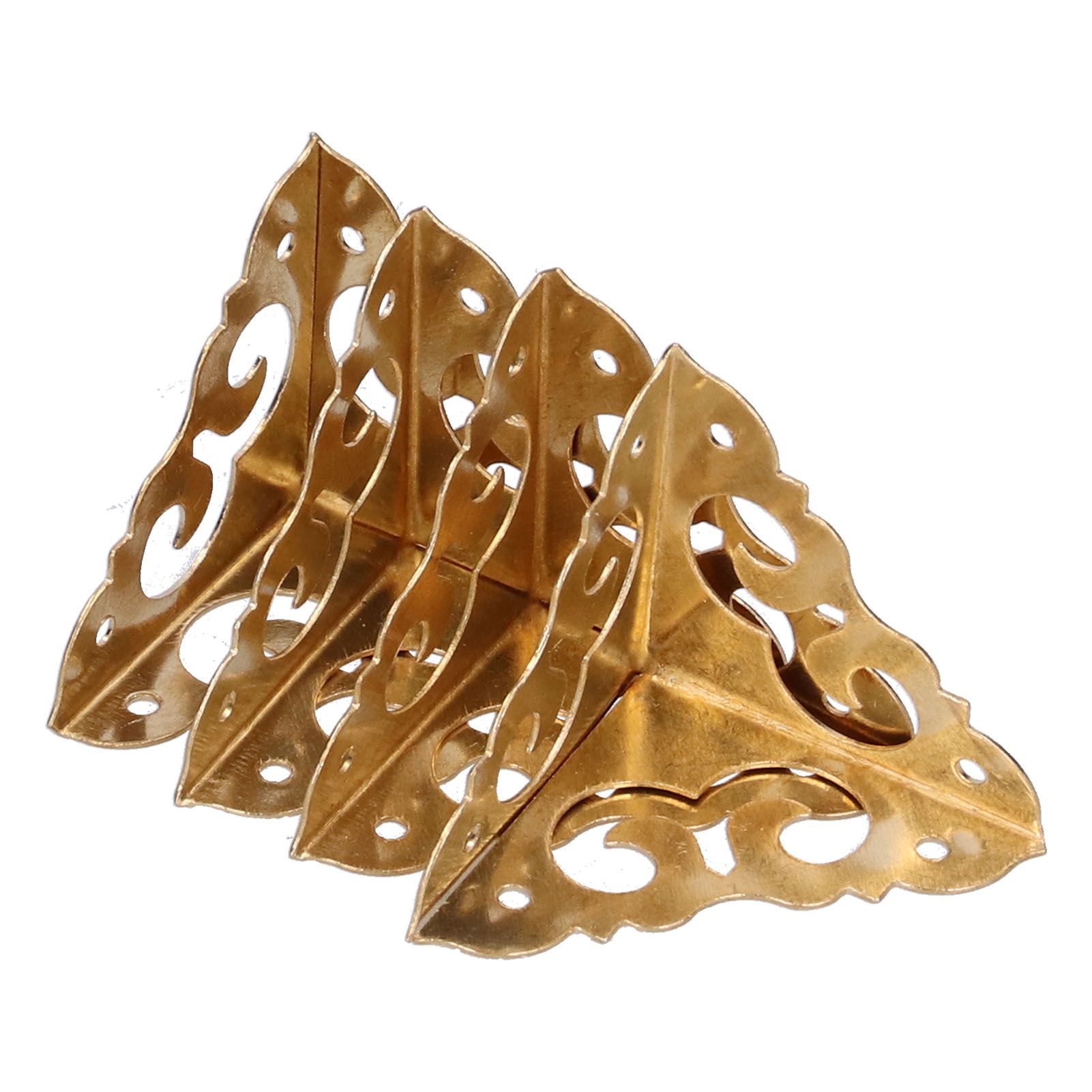 4Set Box Corner Protector Brass Luggage Edge Safety Guard Cover Hardware Accessory view 6