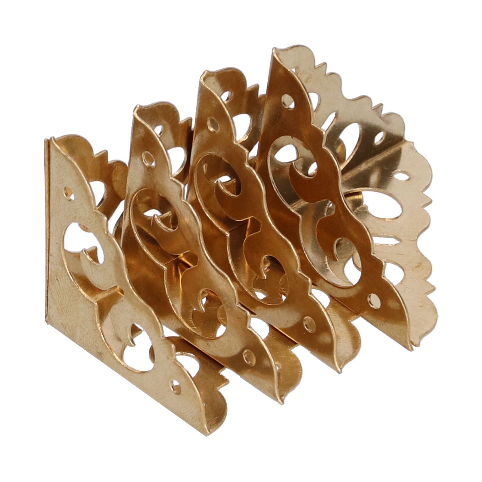 4Set Box Corner Protector Brass Luggage Edge Safety Guard Cover Hardware Accessory view 7