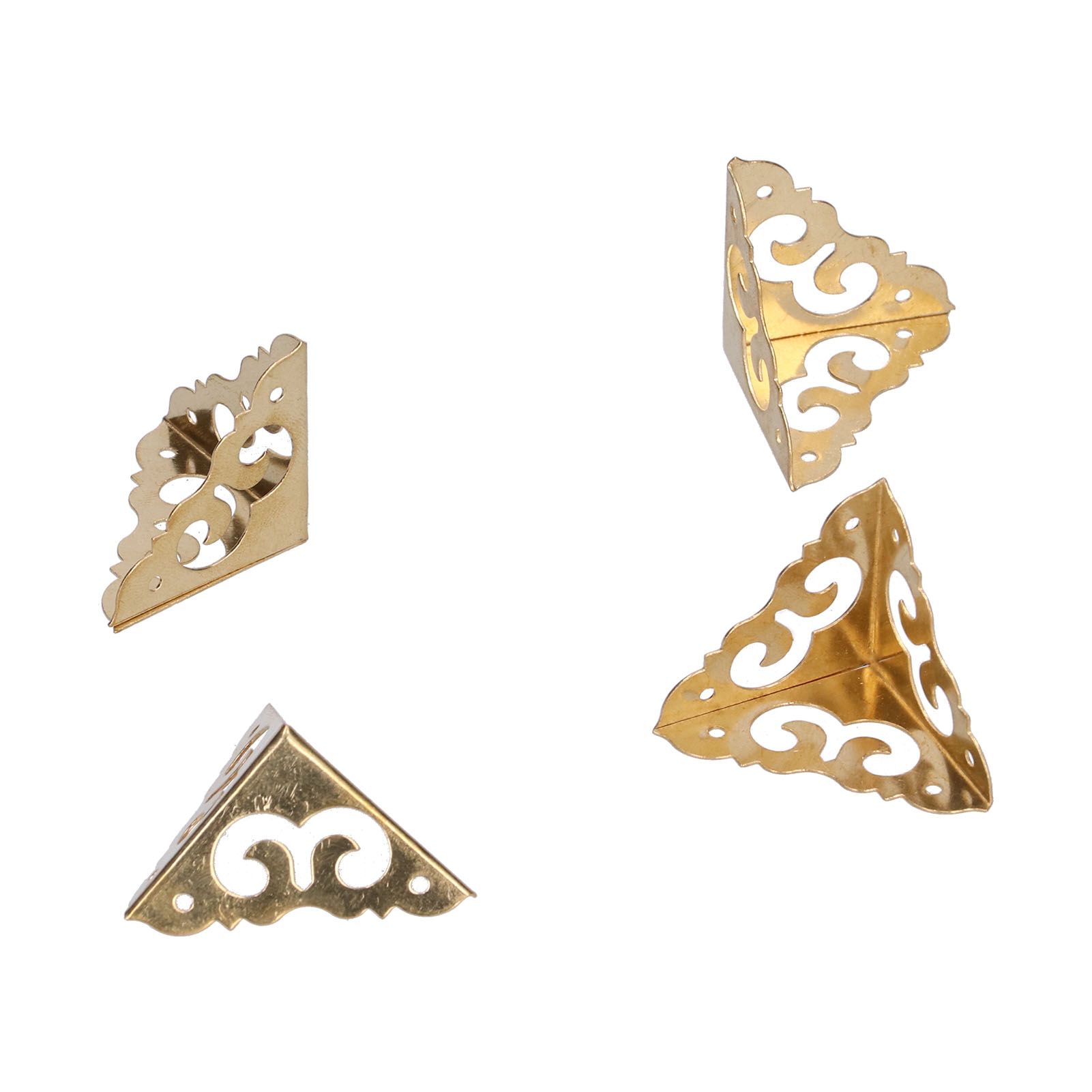 4Set Box Corner Protector Brass Luggage Edge Safety Guard Cover Hardware Accessory view 9