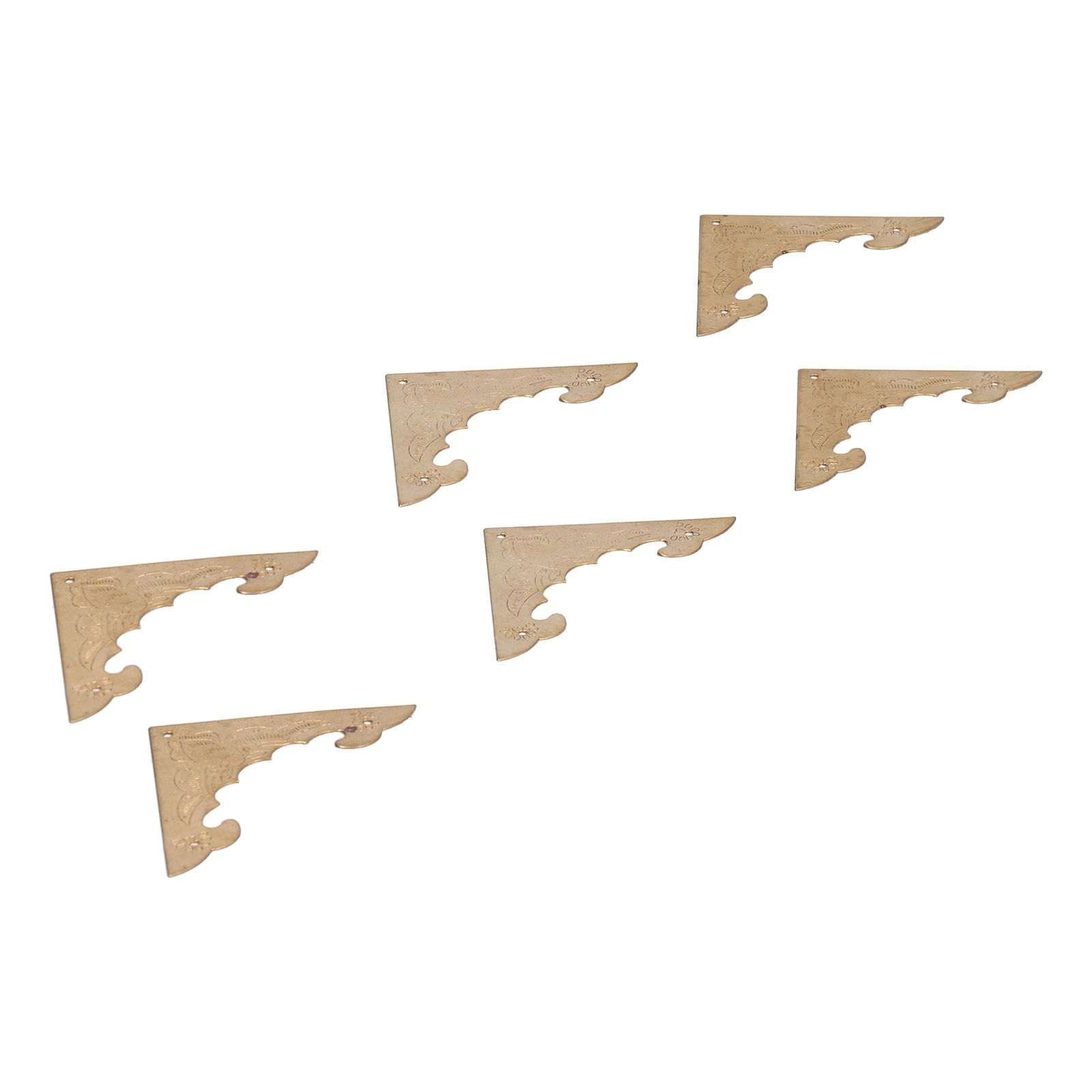8Set Antique Brass Corner Protector Brass Wooden Box Edge Guard Cover for Cabinet view 5