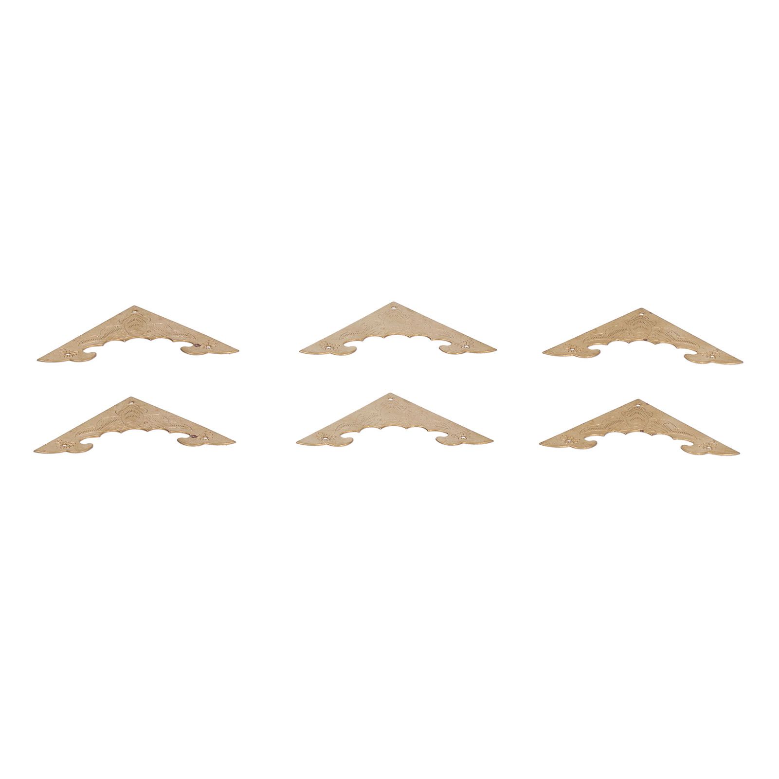 8Set Antique Brass Corner Protector Brass Wooden Box Edge Guard Cover for Cabinet view 6