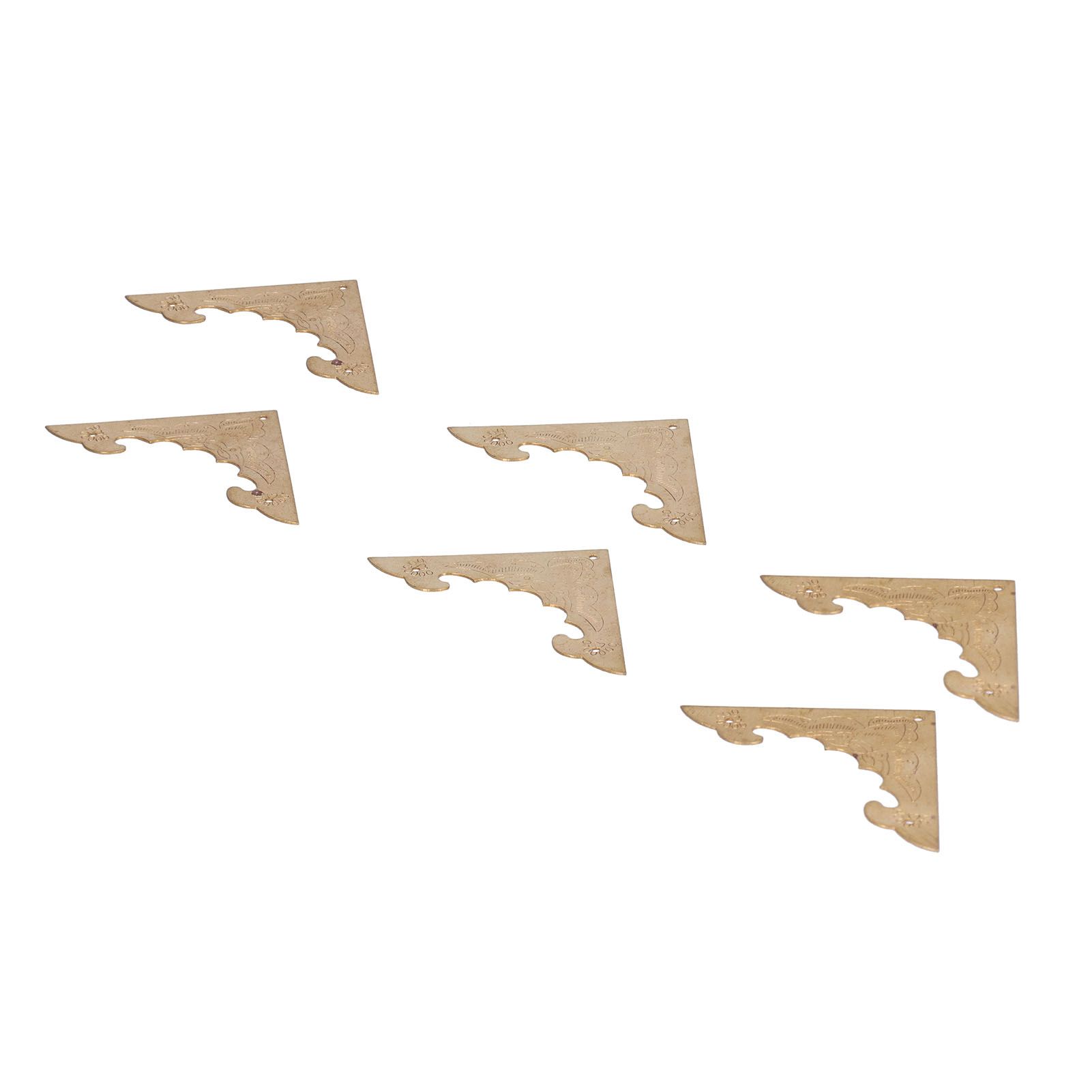 8Set Antique Brass Corner Protector Brass Wooden Box Edge Guard Cover for Cabinet view 7