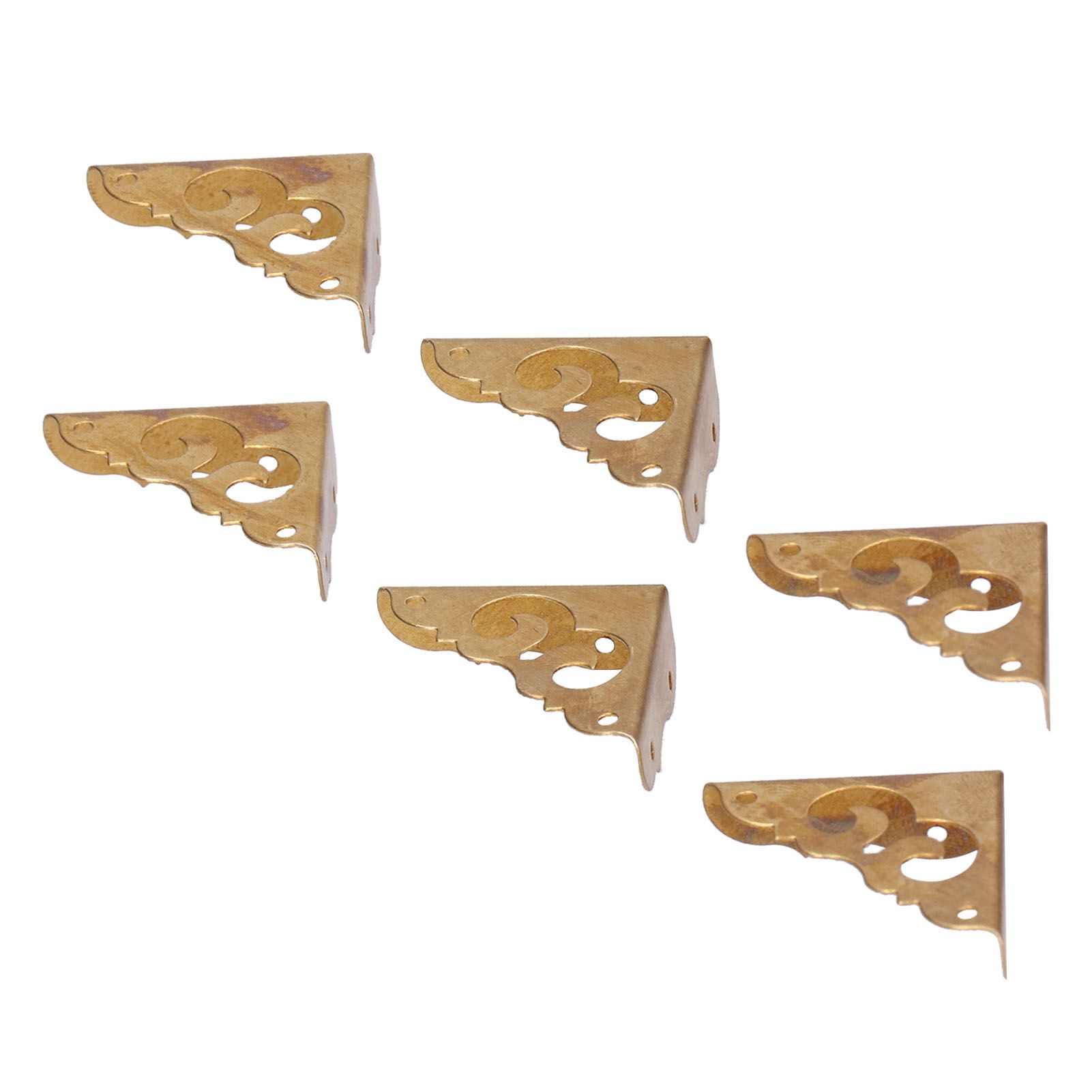 8Set Box Corner Protector Antique Short Side Brass Corner Guard for Box view 6