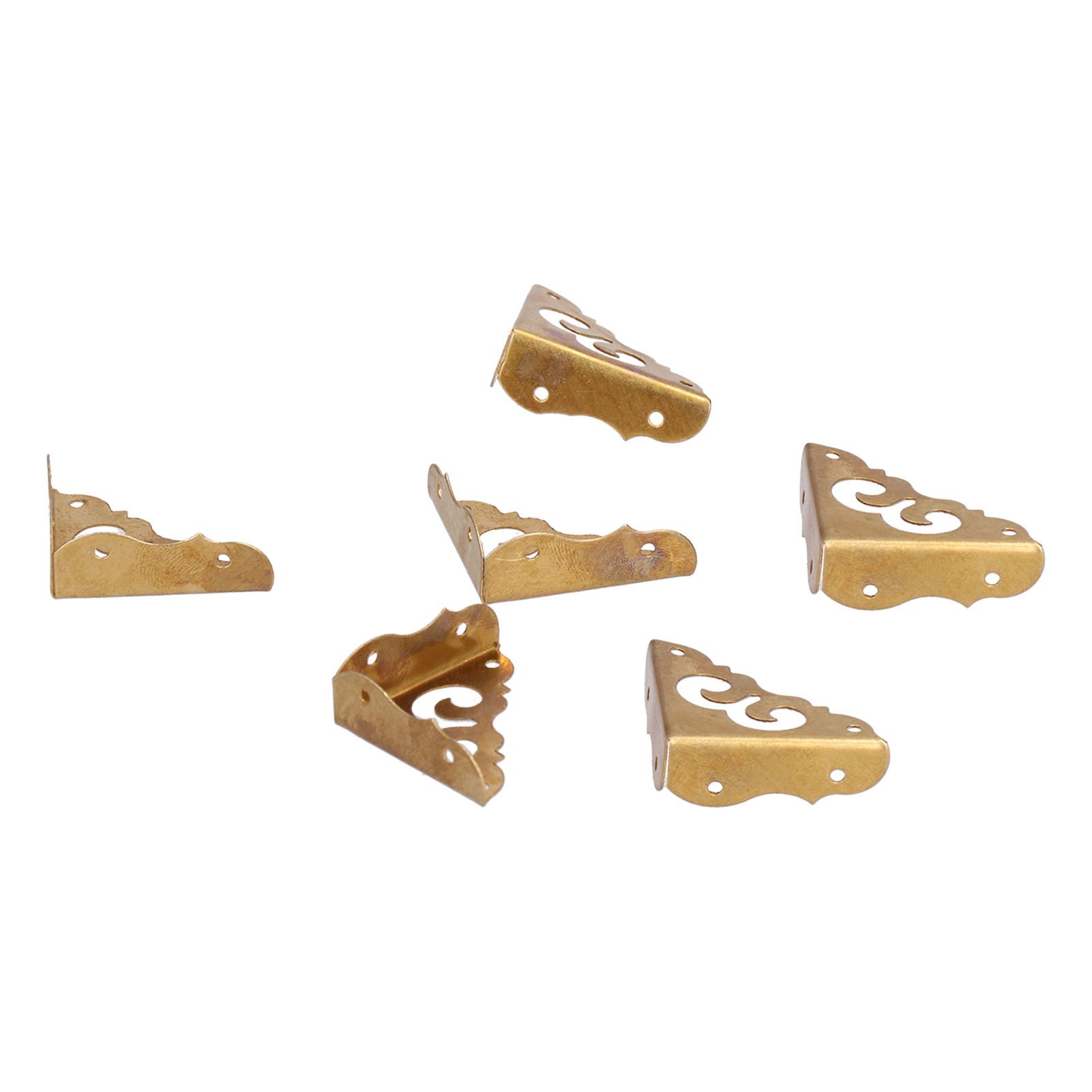 8Set Box Corner Protector Antique Short Side Brass Corner Guard for Box view 9