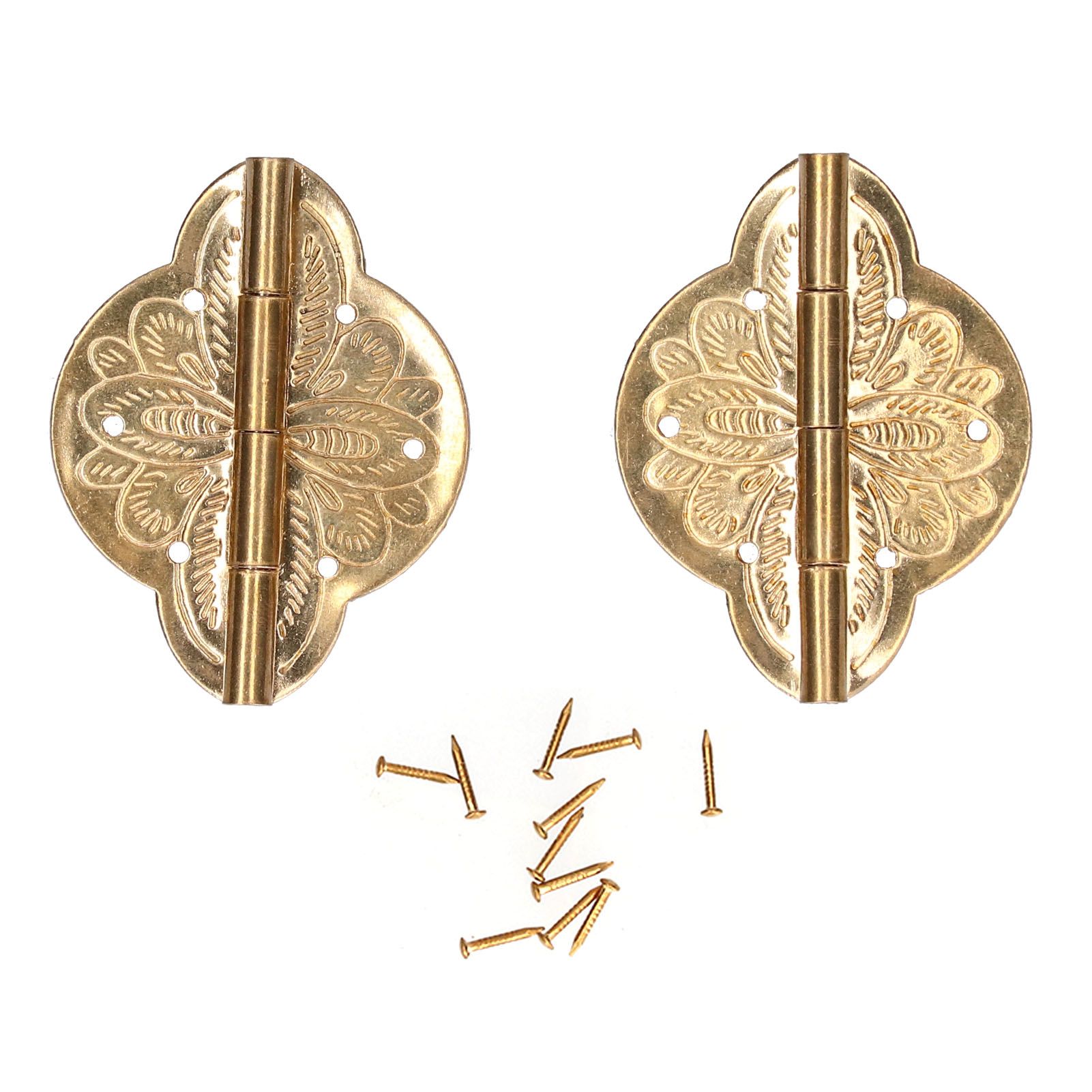 2Set Antique Hinge Small Brass Hinge for Drawer Door Cabinet Wardrobes view 2