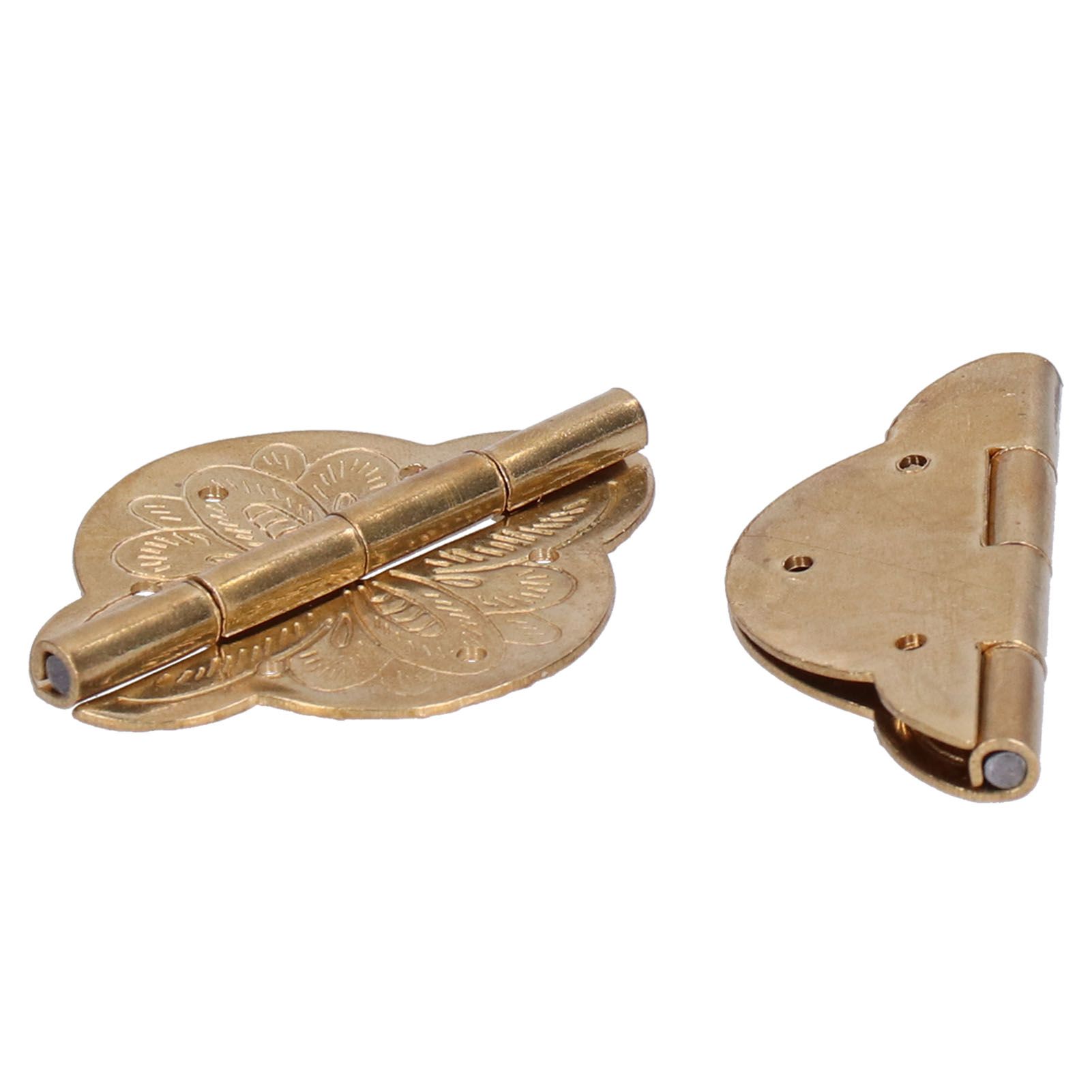 2Set Antique Hinge Small Brass Hinge for Drawer Door Cabinet Wardrobes view 3
