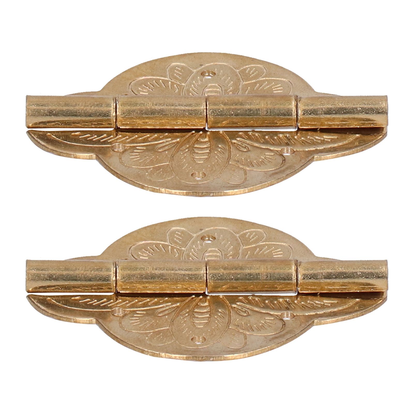 2Set Antique Hinge Small Brass Hinge for Drawer Door Cabinet Wardrobes view 5