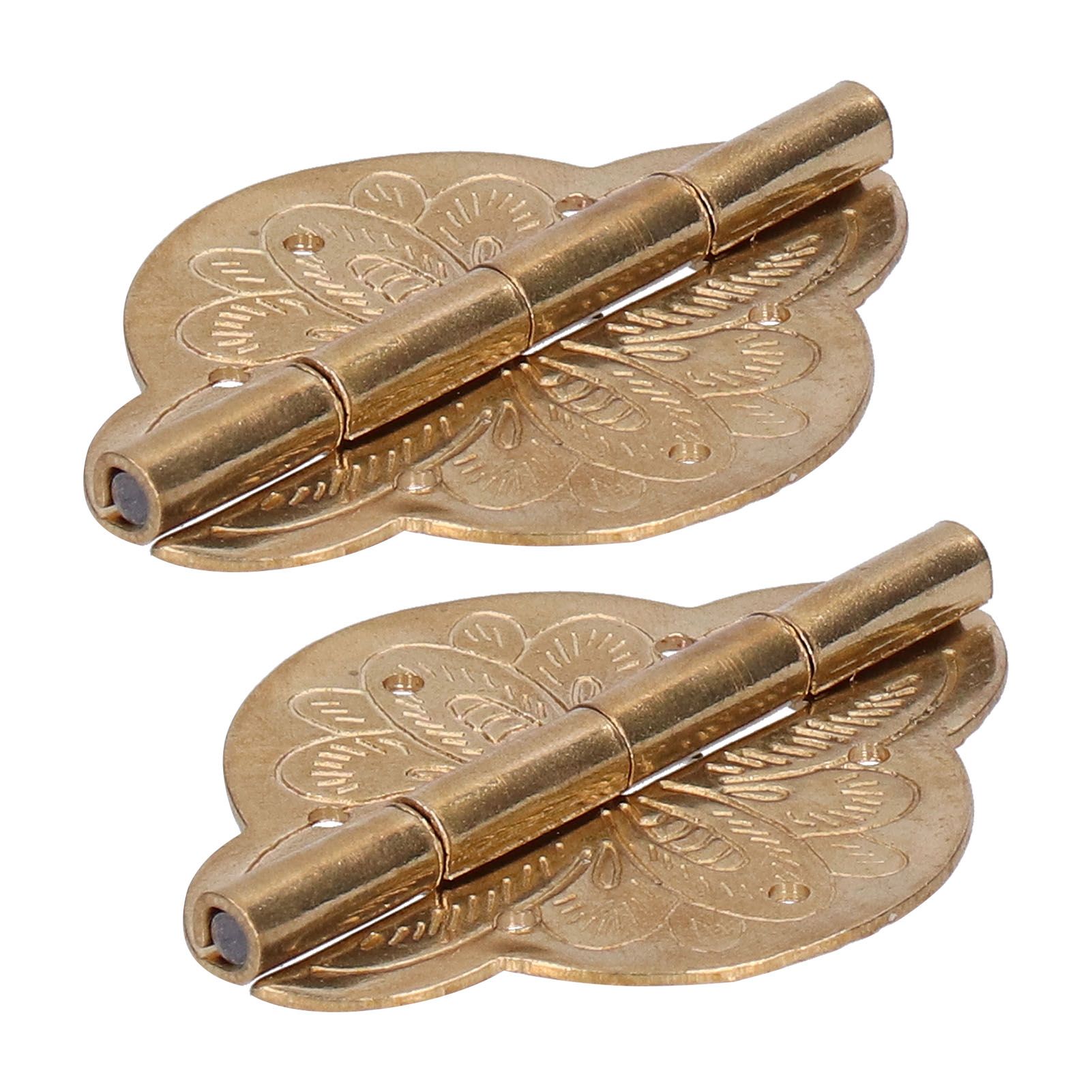 2Set Antique Hinge Small Brass Hinge for Drawer Door Cabinet Wardrobes view 7