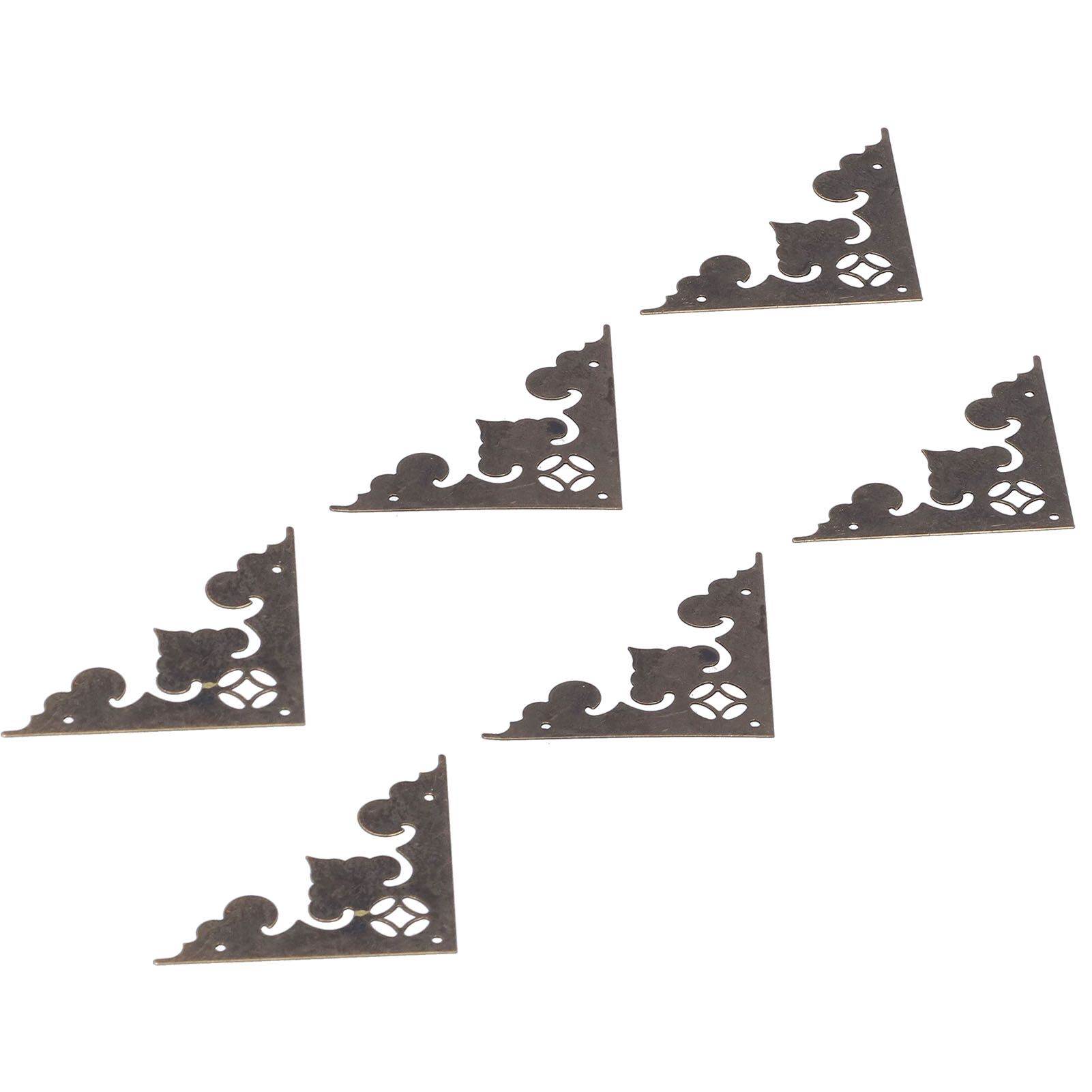 10Set Antique FlatAngle Edge Guard Triangular Wood Box Corner Protector Cover view 3