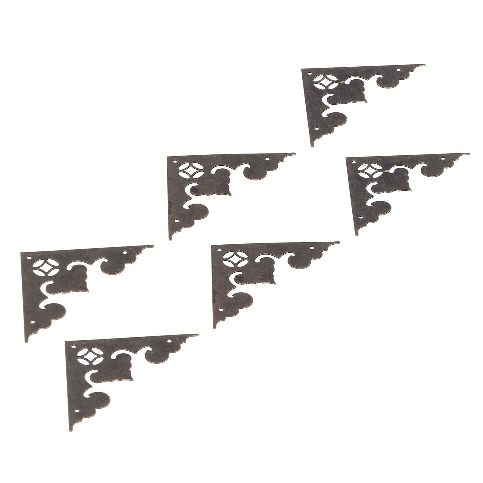 10Set Antique FlatAngle Edge Guard Triangular Wood Box Corner Protector Cover view 4