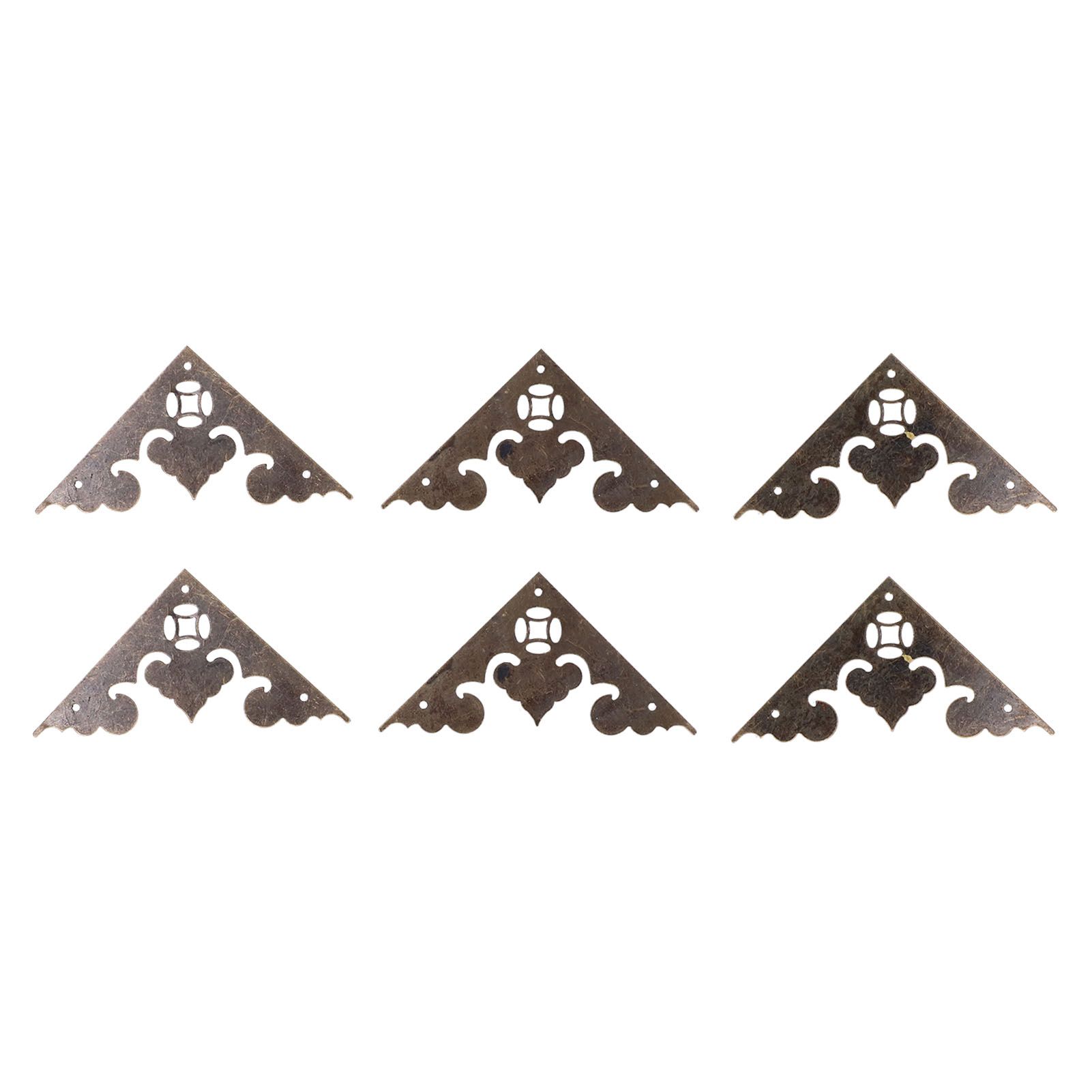 10Set Antique FlatAngle Edge Guard Triangular Wood Box Corner Protector Cover view 5