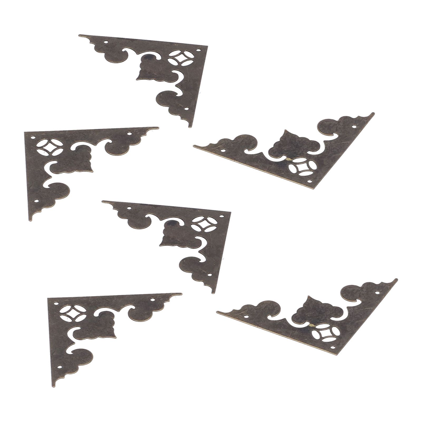 10Set Antique FlatAngle Edge Guard Triangular Wood Box Corner Protector Cover view 8