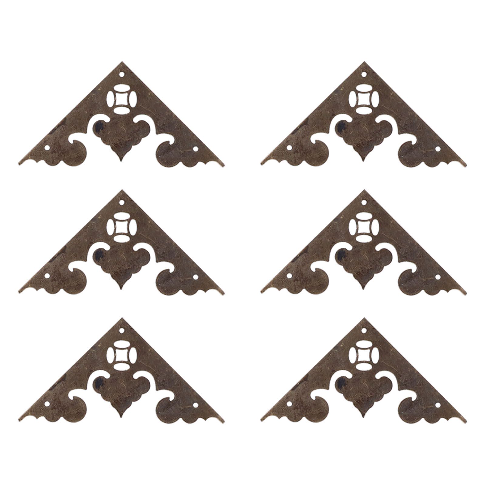 10Set Antique FlatAngle Edge Guard Triangular Wood Box Corner Protector Cover view 9