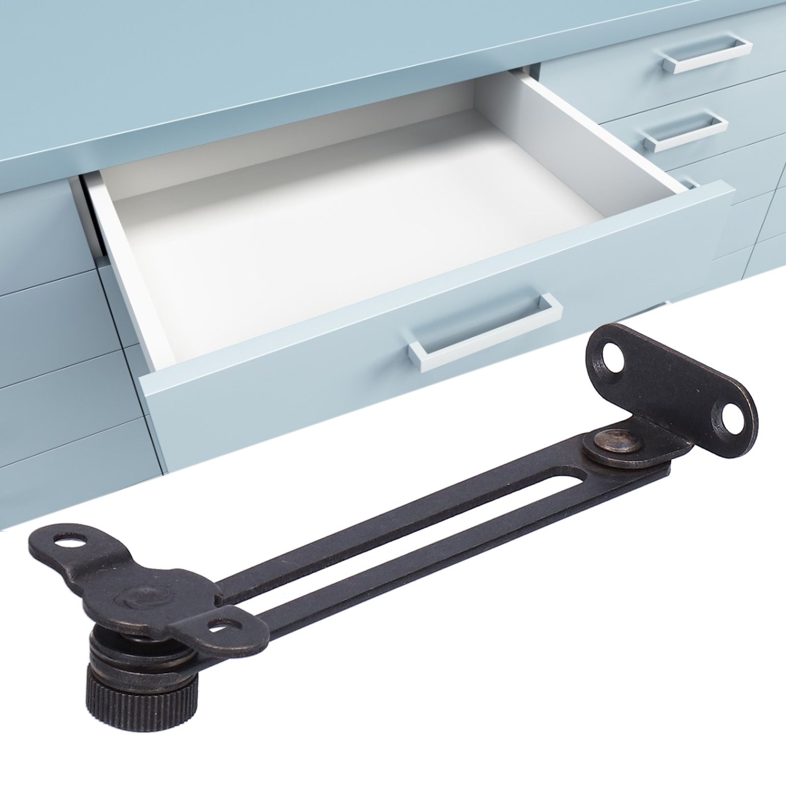 Cabinet Door Hinge Retro Iron Safety Support Spring Hinge Furniture Hardware view 11