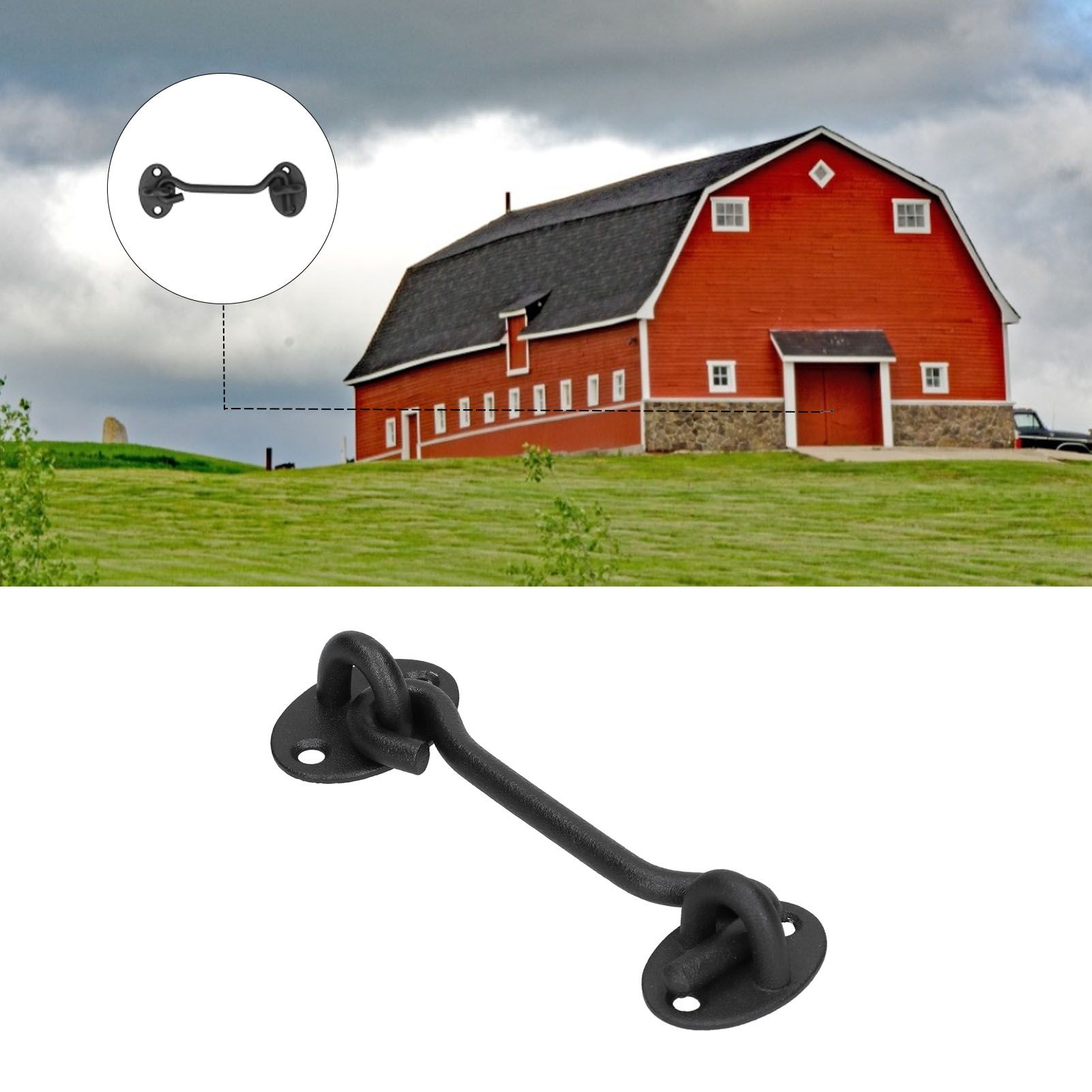 Barn Door Lock Stainless Steel Sliding Door Gate Latch Kit Hardware Accessory view 11