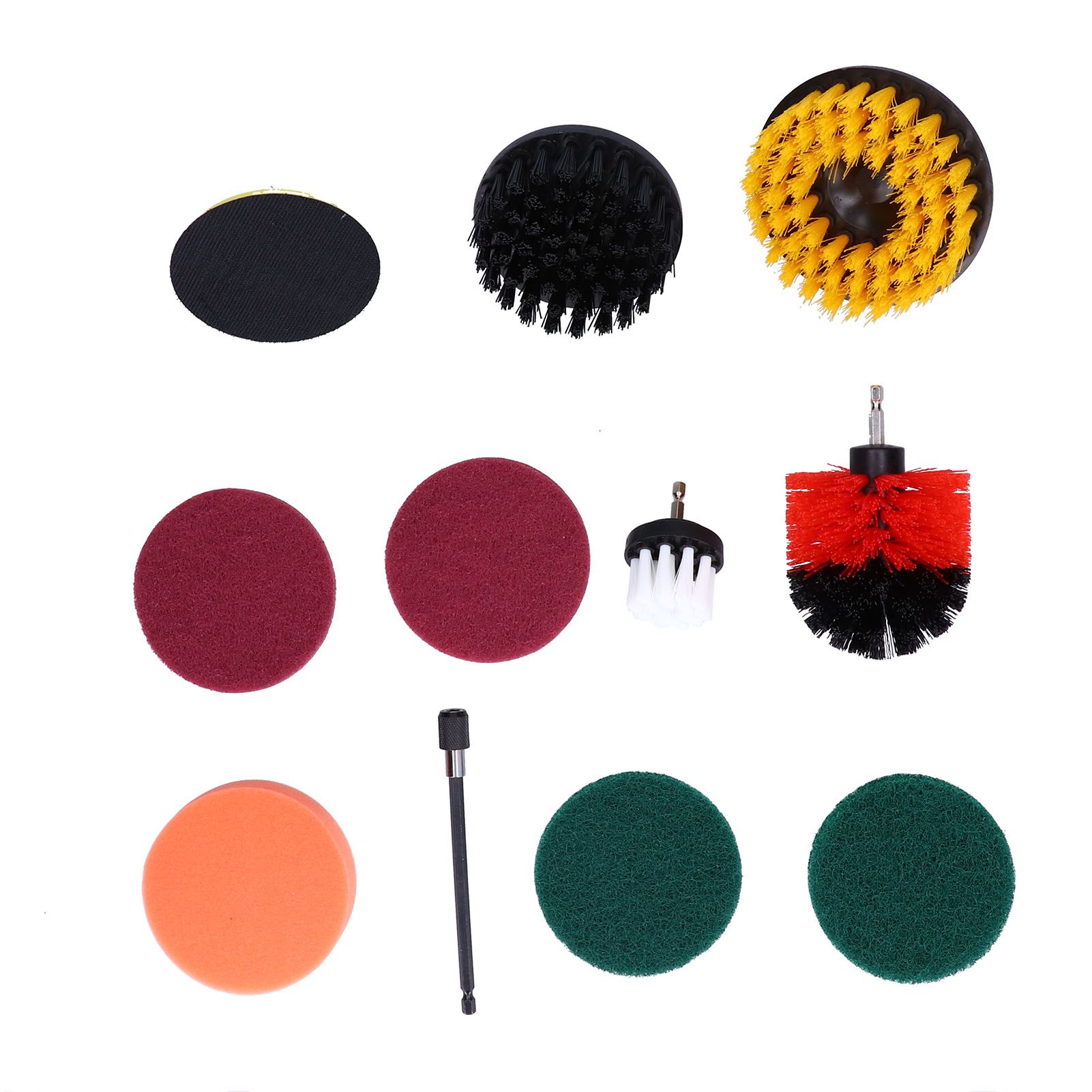 11PCS Drill Brush Attachment Power Scrubber Polishing Pad for Wall Cleaning