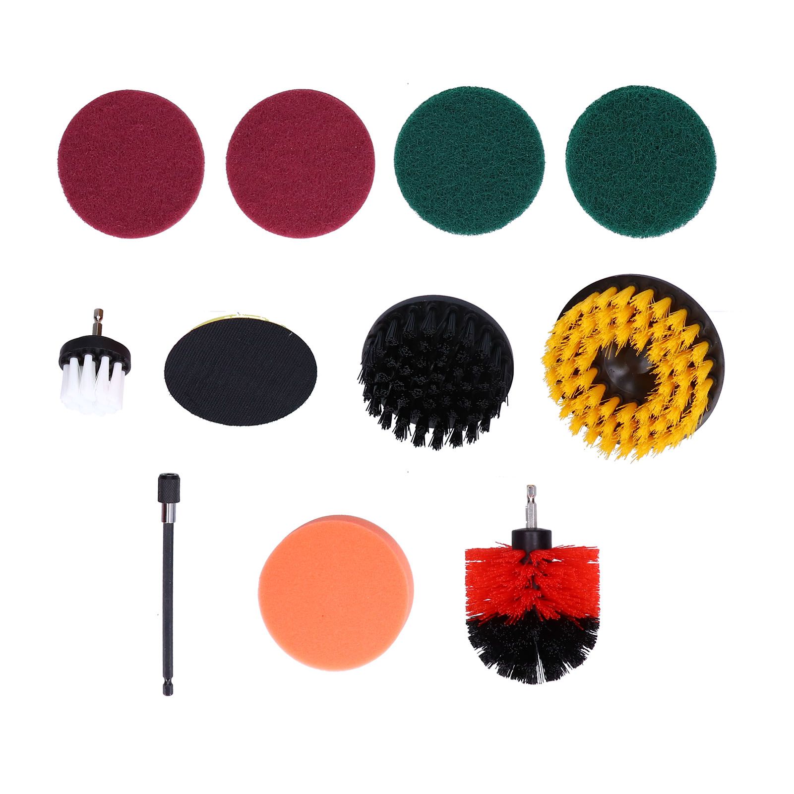 11PCS Drill Brush Attachment Power Scrubber Polishing Pad for Wall Cleaning view 3