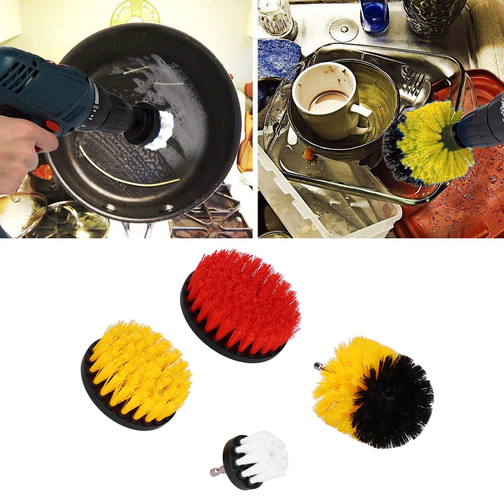 4PCS Drill Brush Attachment Kit Drill Brush Power Scrubber for Cleaning Wall view 11