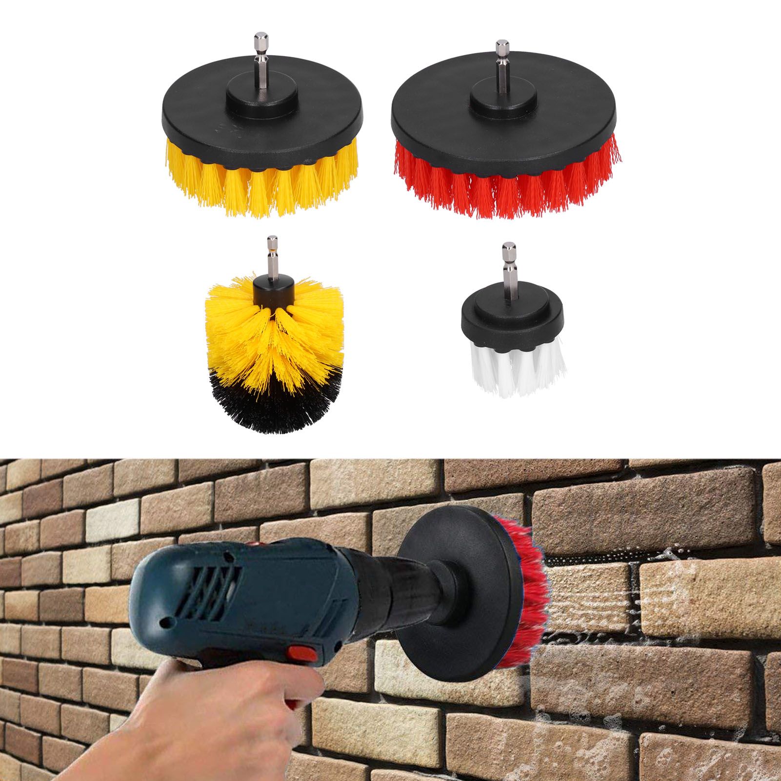 4PCS Drill Brush Attachment Kit Drill Brush Power Scrubber for Cleaning Wall view 12