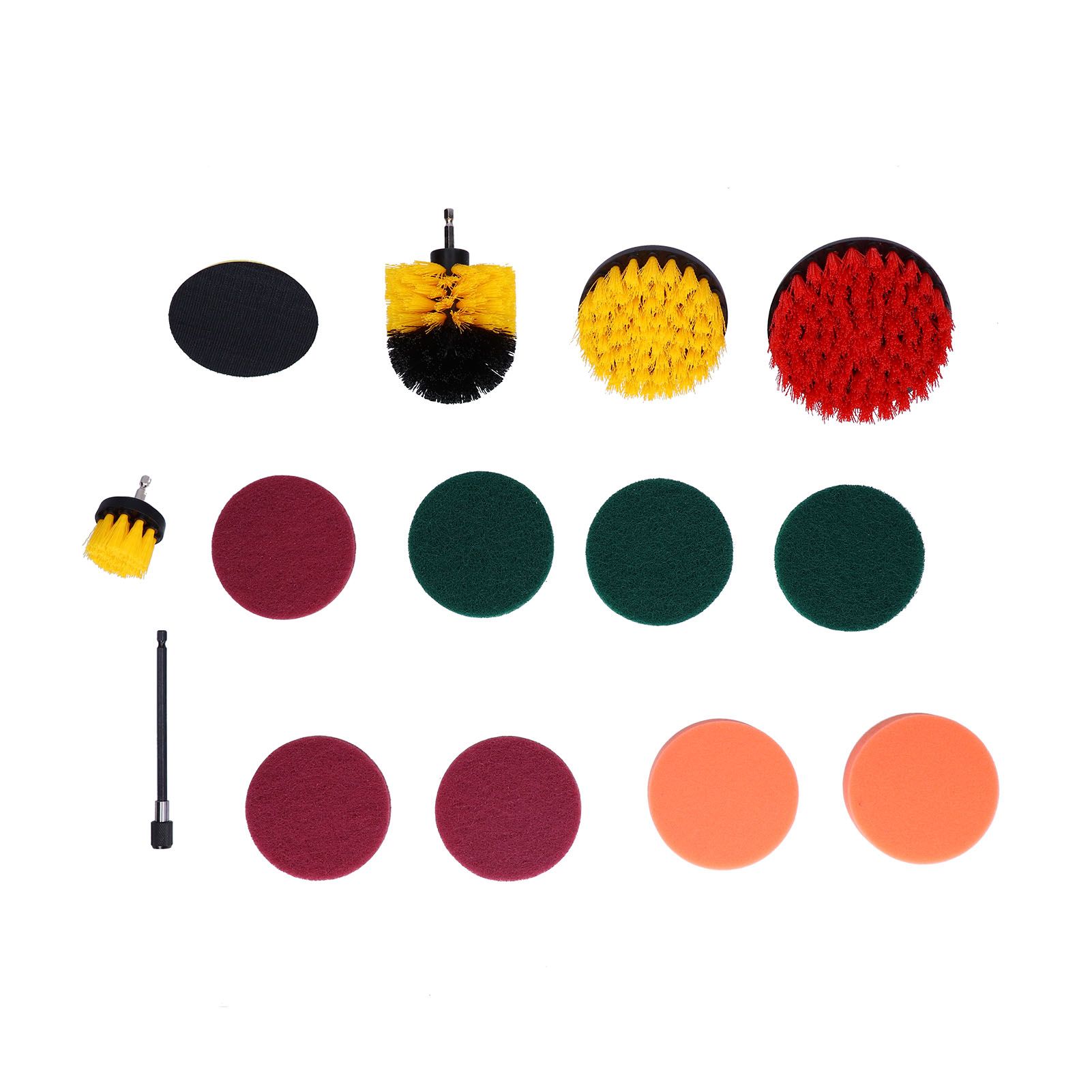 14PCS Drill Brush Attachment Set Power Scrubber Kit Scrub Brush Scrubbing Pads — image 1
