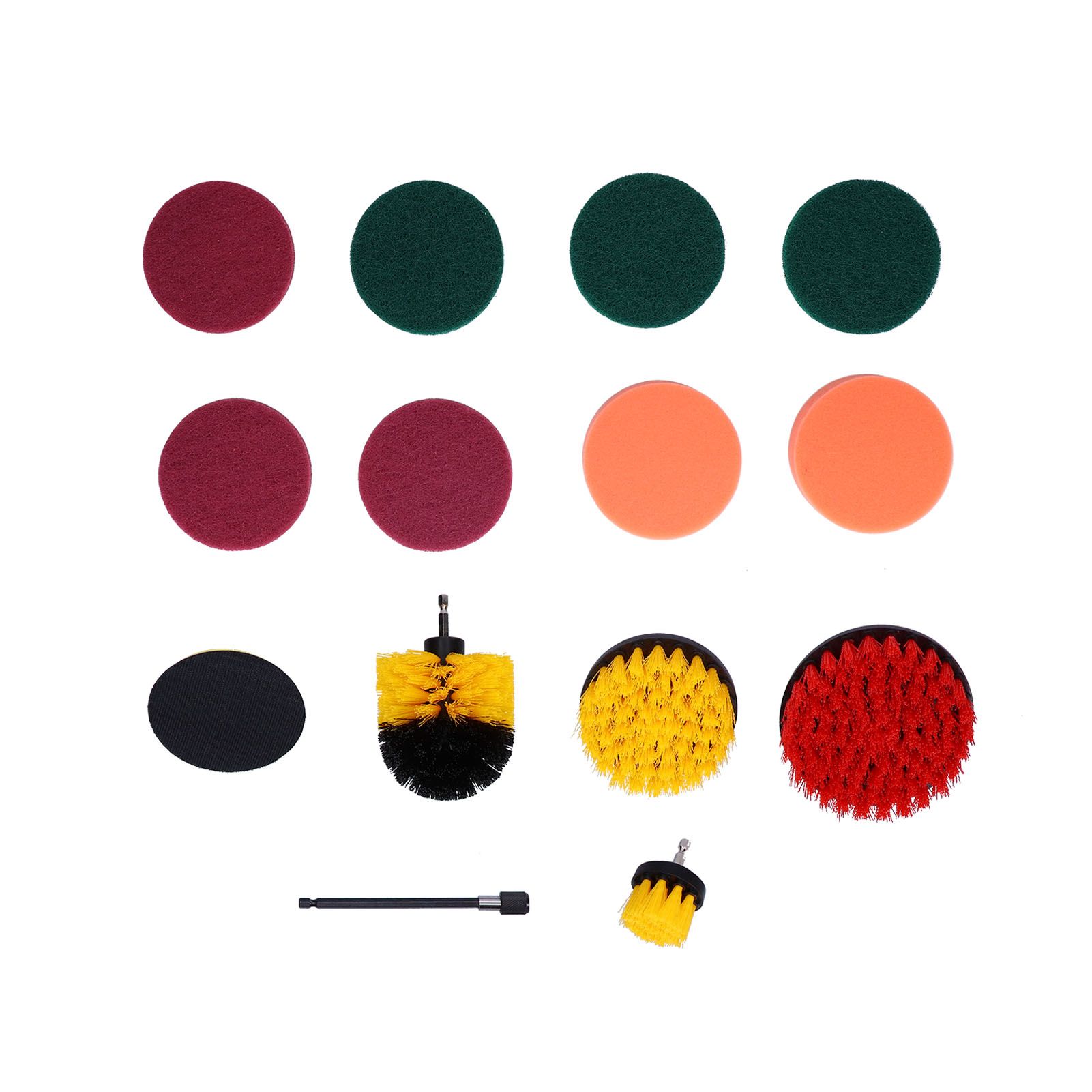 14PCS Drill Brush Attachment Set Power Scrubber Kit Scrub Brush Scrubbing Pads view 2